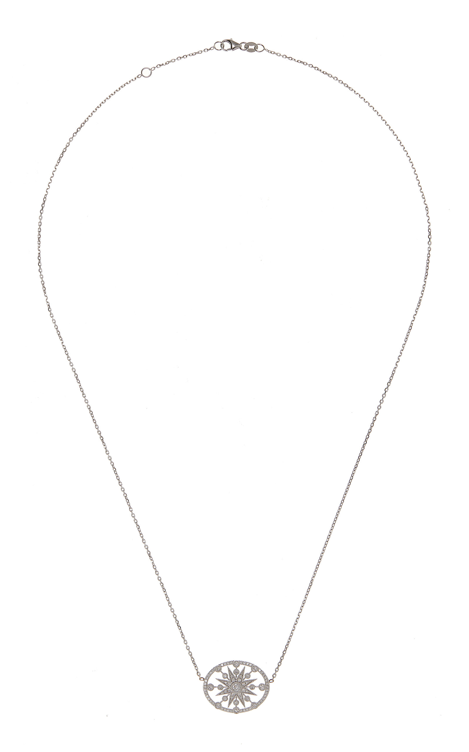 Colette Jewelry Shield 18k White Gold Diamond Necklace
