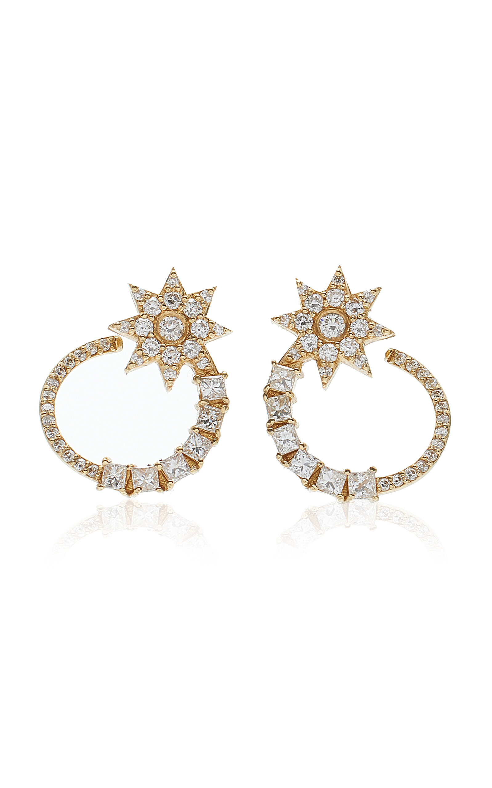 Colette Jewelry Shooting Star 18k Yellow Gold Diamond Earrings