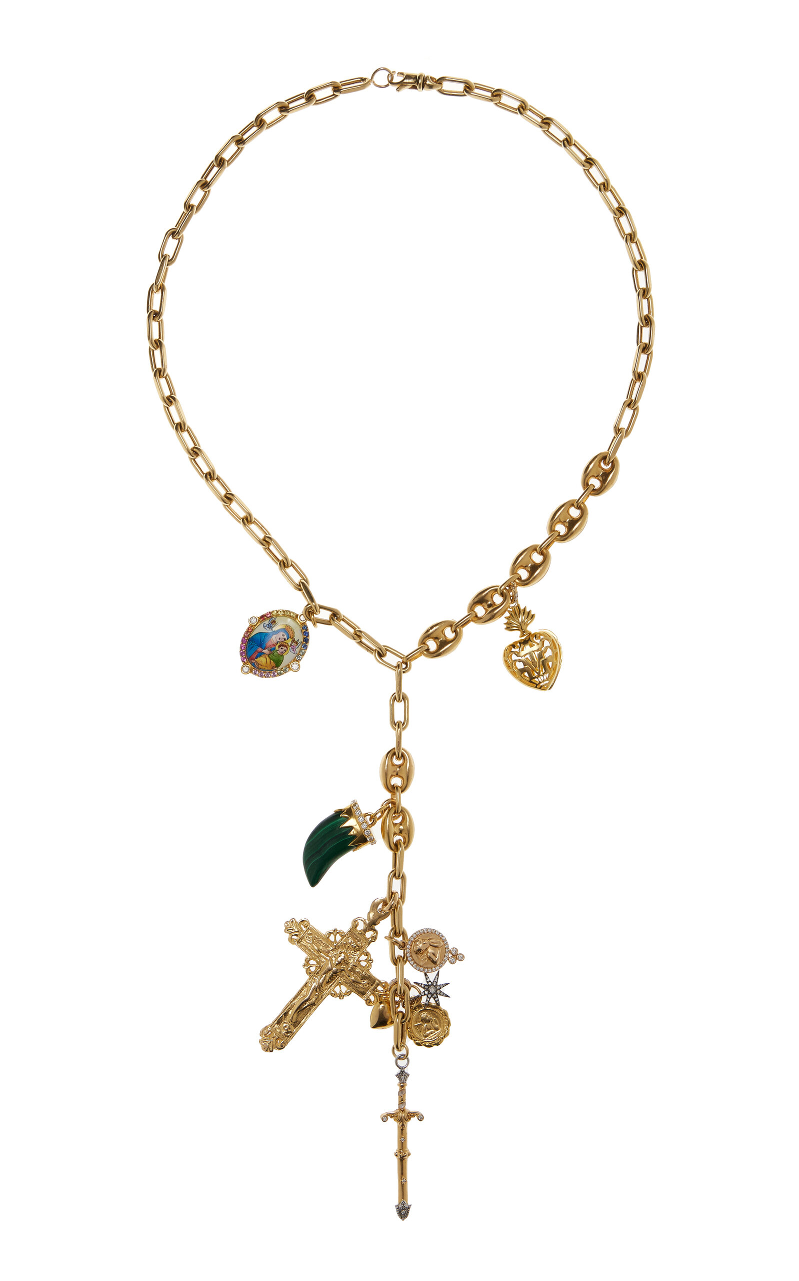 Colette Jewelry 18k Gold Full Protection Sapphire Necklace In Multi