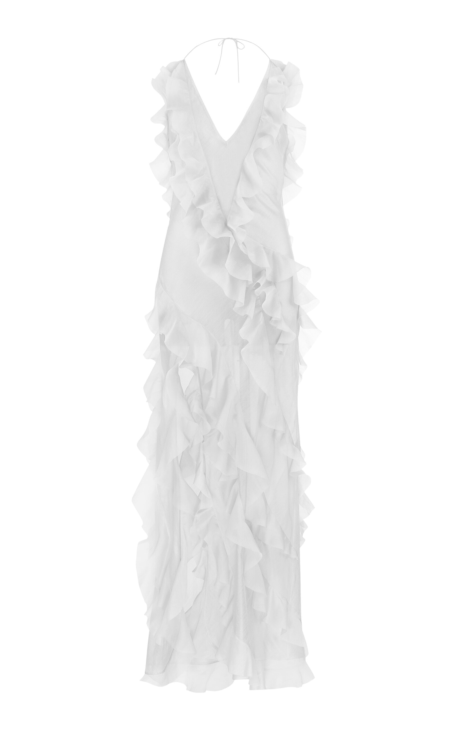 Anna October Renata Ruffled Maxi Dress In White