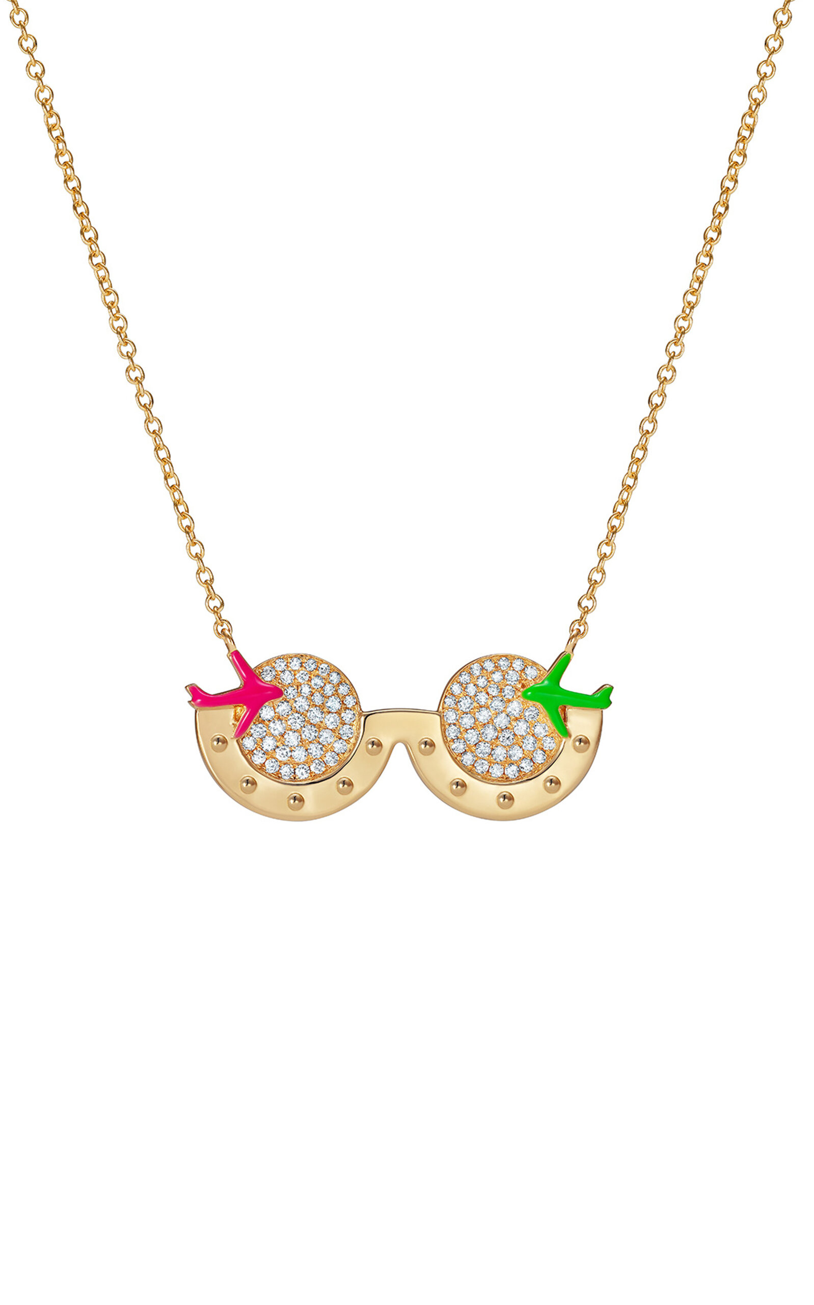 Nevernot Travel 14k Yellow Gold Diamond Necklace In Gold