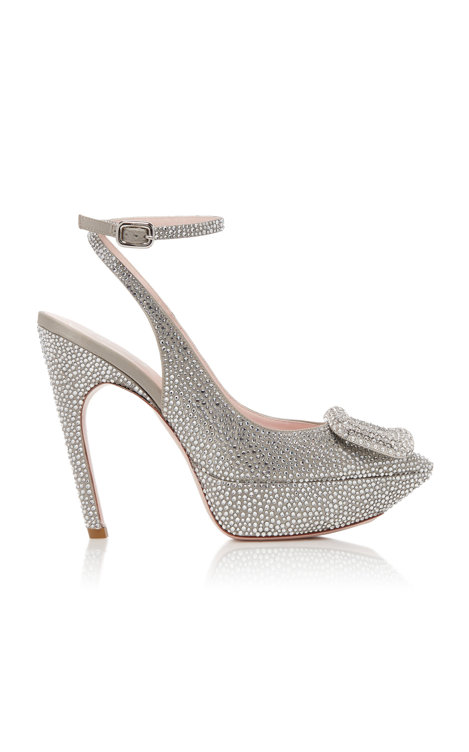 Roger Vivier Choc Buckle Embellished Pumps In Silver