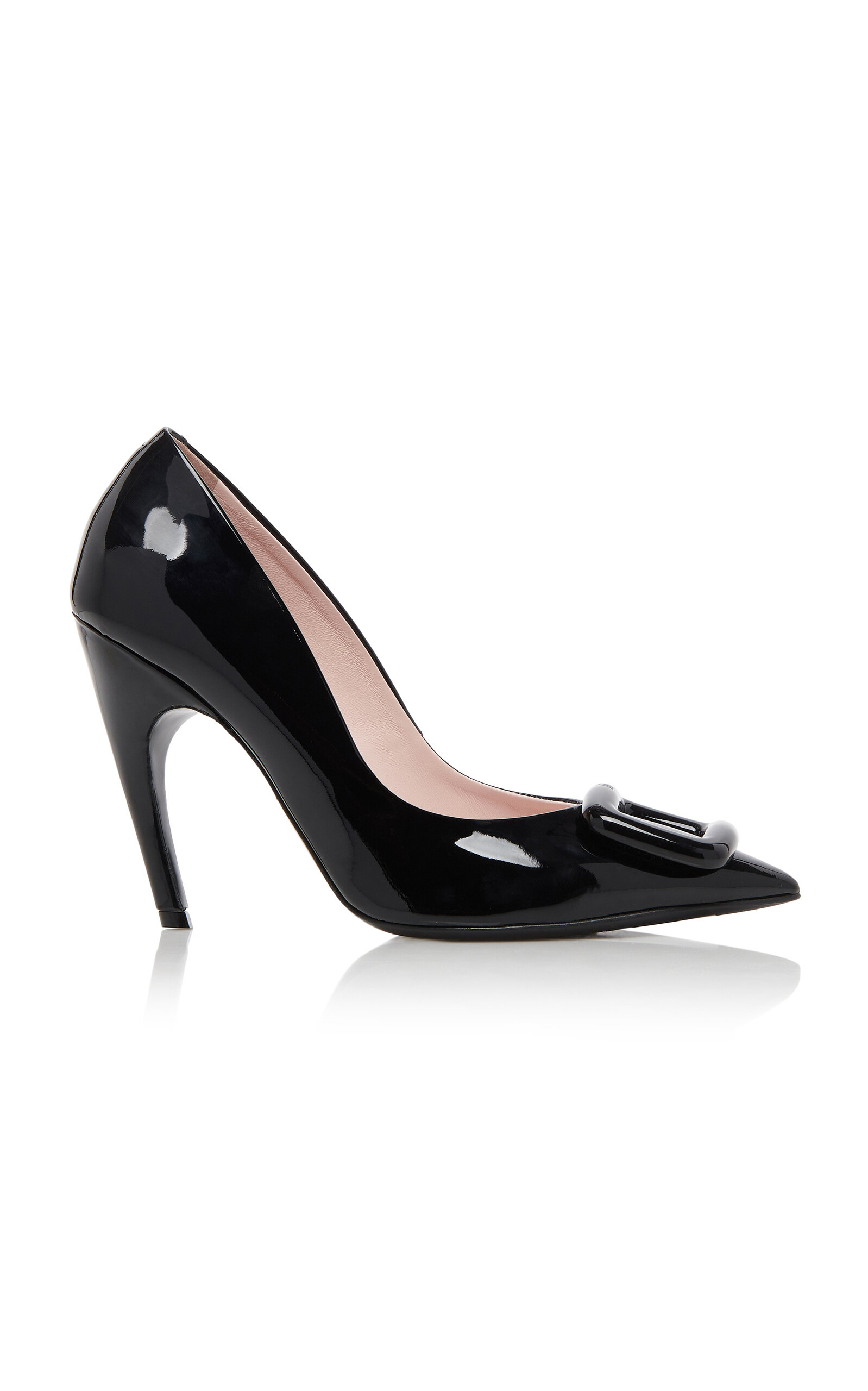 Roger Vivier Choc Buckle Patent Leather Pumps In Black