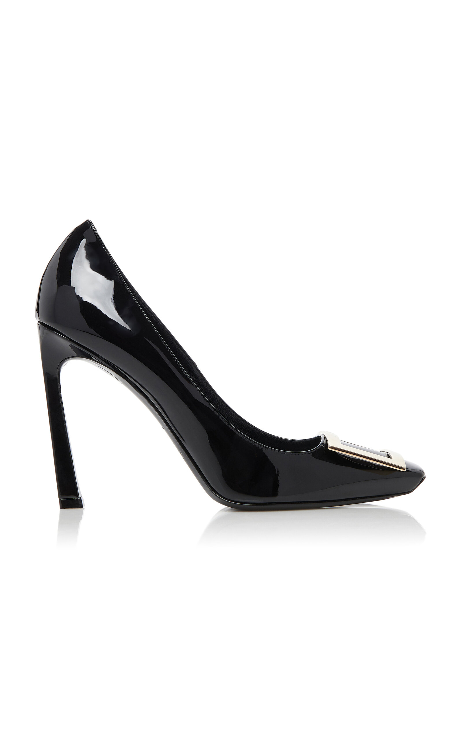 Roger Vivier Patent Leather Belle Vivier Pumps With Maxi Buckle 8cm In Black