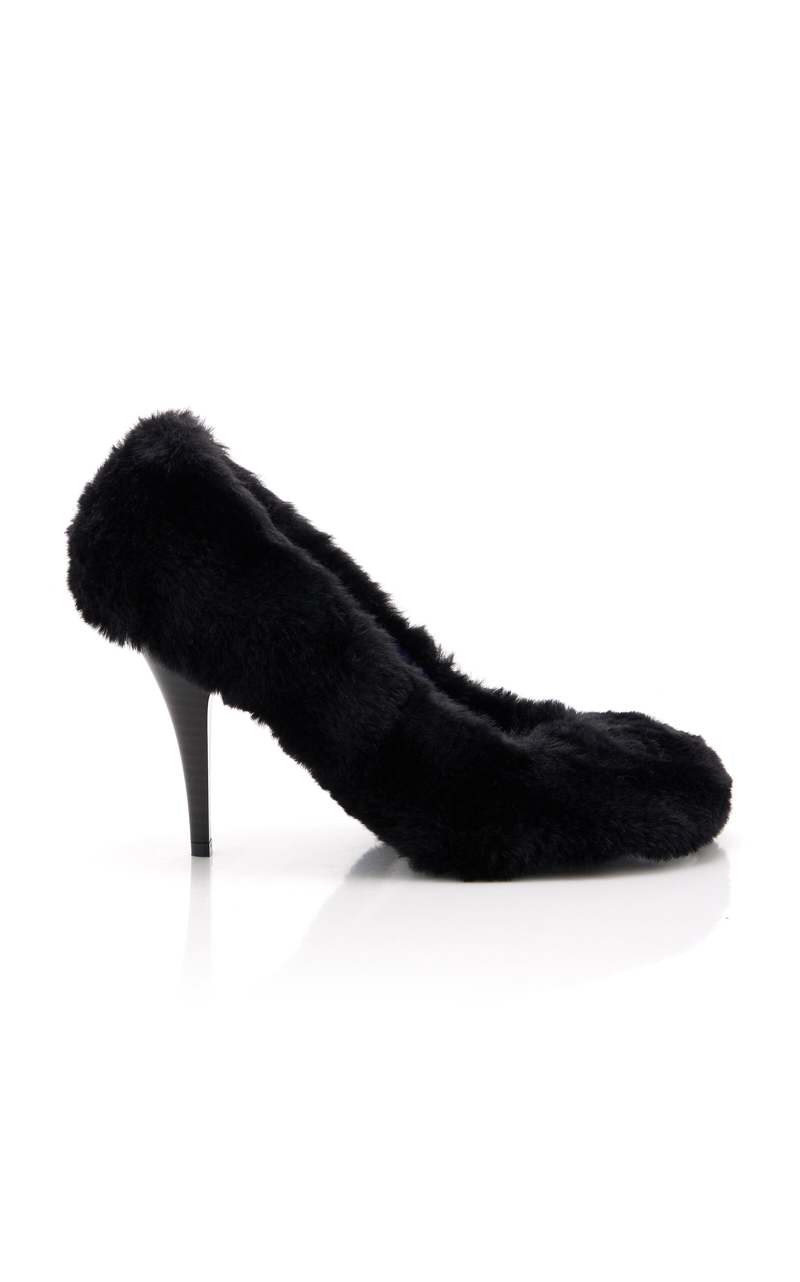 Stella Mccartney Black Ryder Shaggy Stiletto Pumps In Black