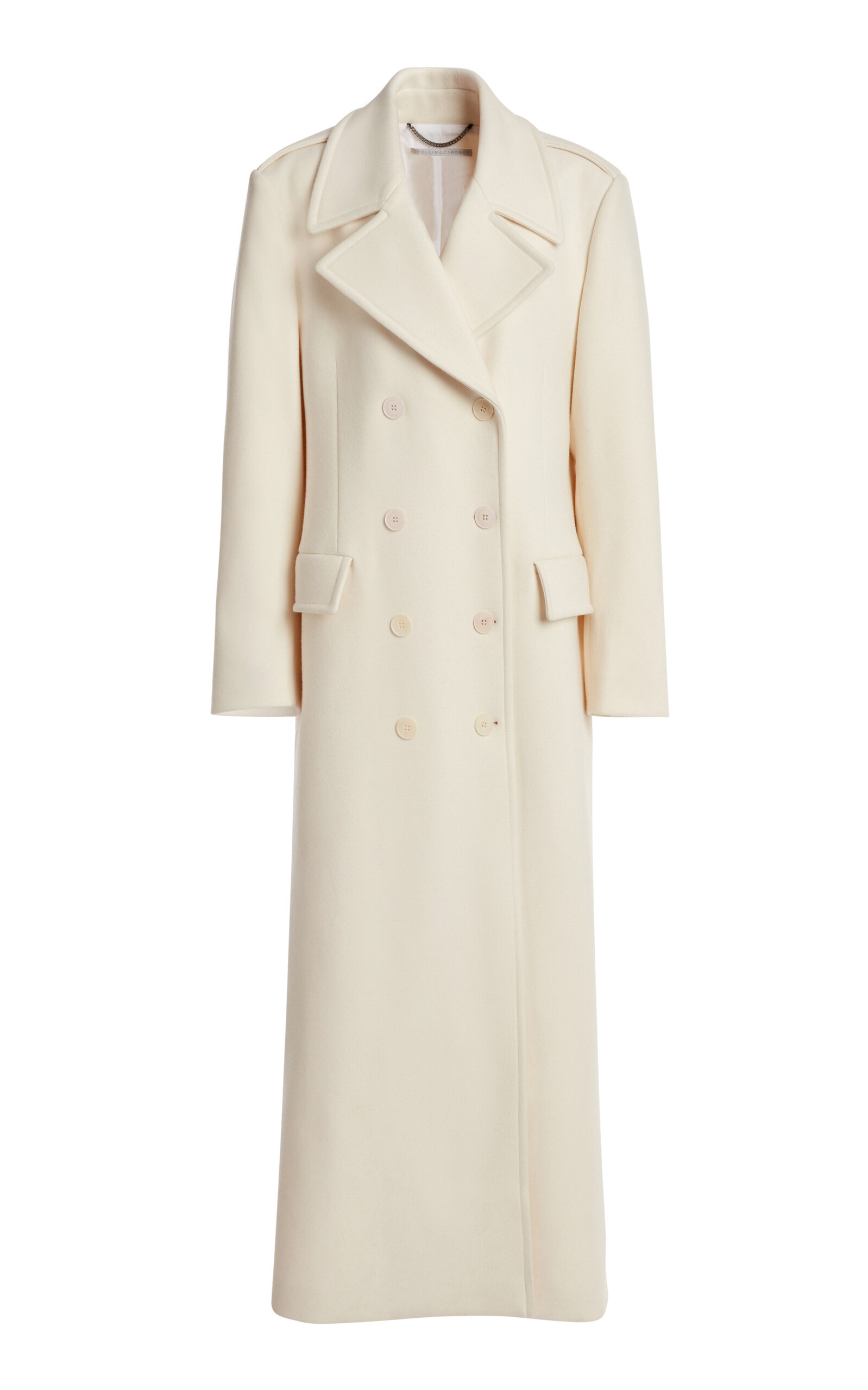 Stella Mccartney Double-breasted Maxi Overcoat In Ivory