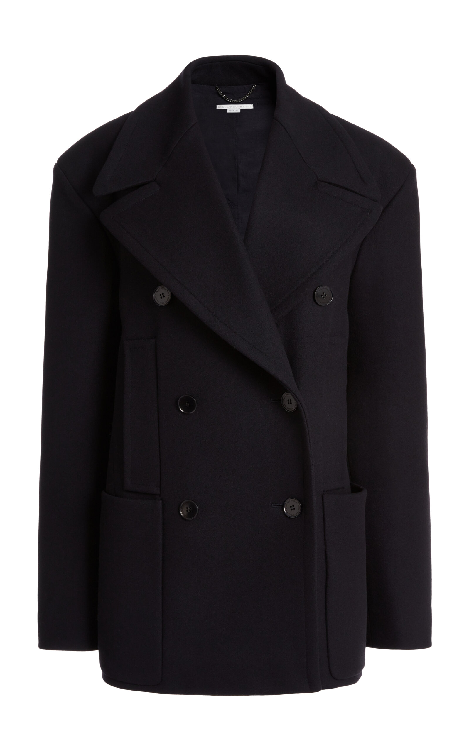 Stella Mccartney Oversized Double-breasted Wool-blend Jacket In Black