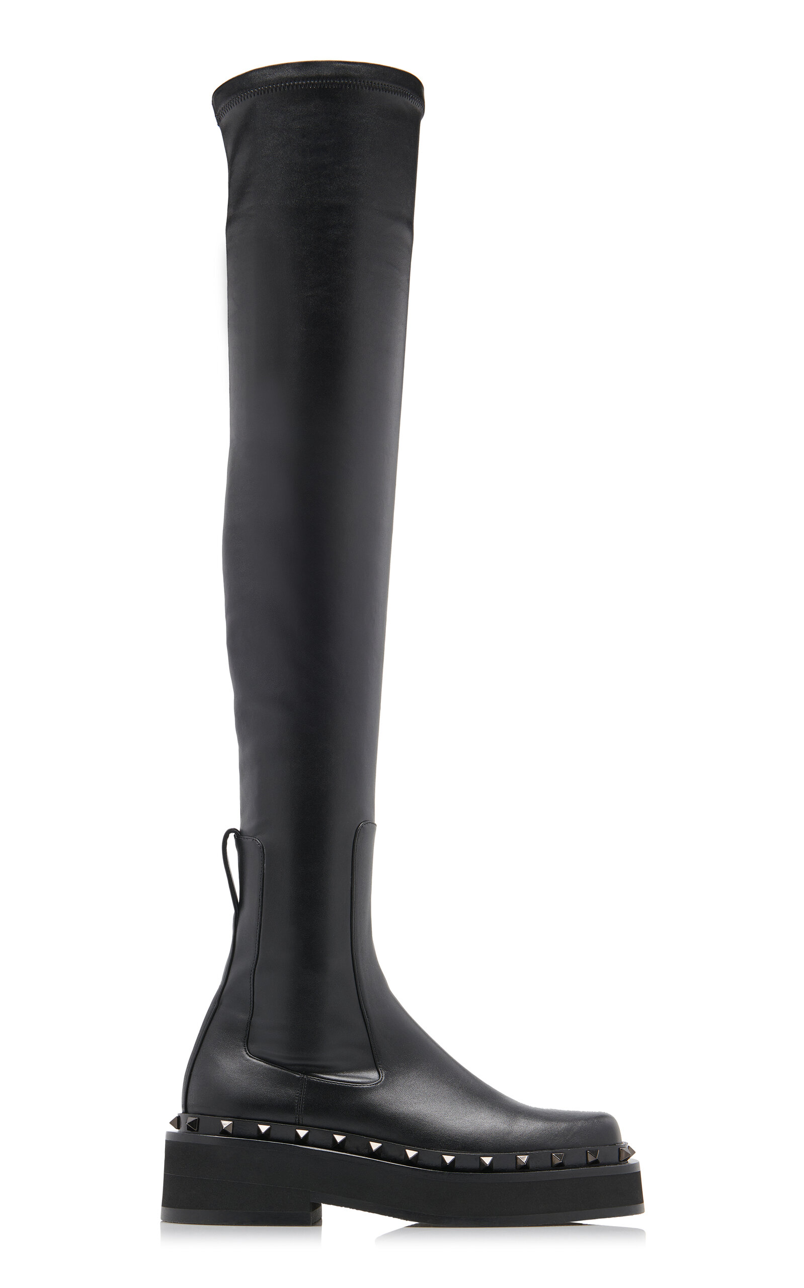 Valentino Valentino Rockstud M-Way Over-The-Knee Leather Boots | Smart Closet