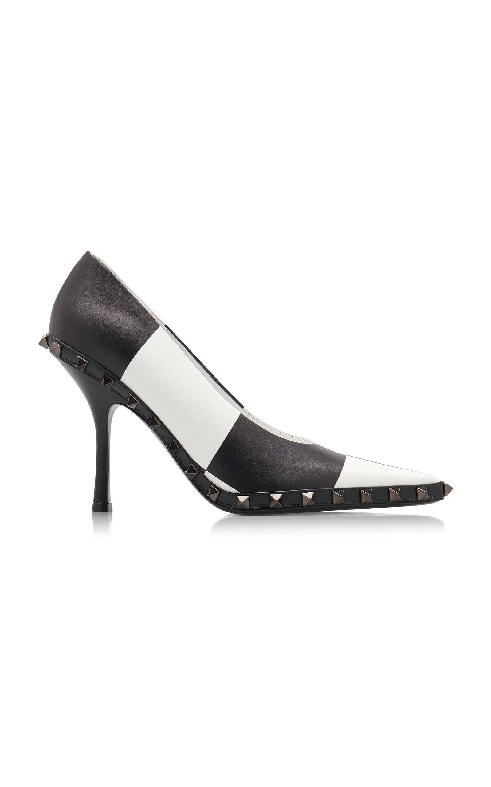 Valentino Rockstud Chess Leather Pumps In Multi