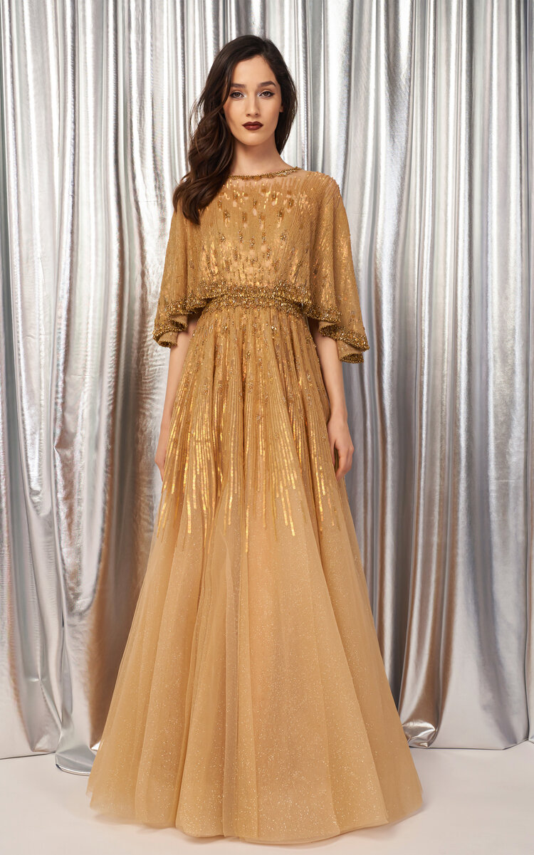 Jenny Packham Women's Parisa Sequined Tulle Gown