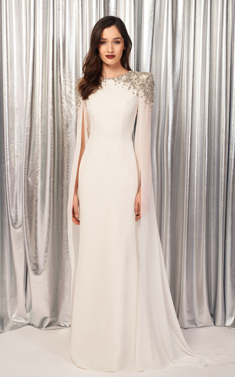 Jenny Packham Women's Jenna Embellished Stretch Crepe Gown