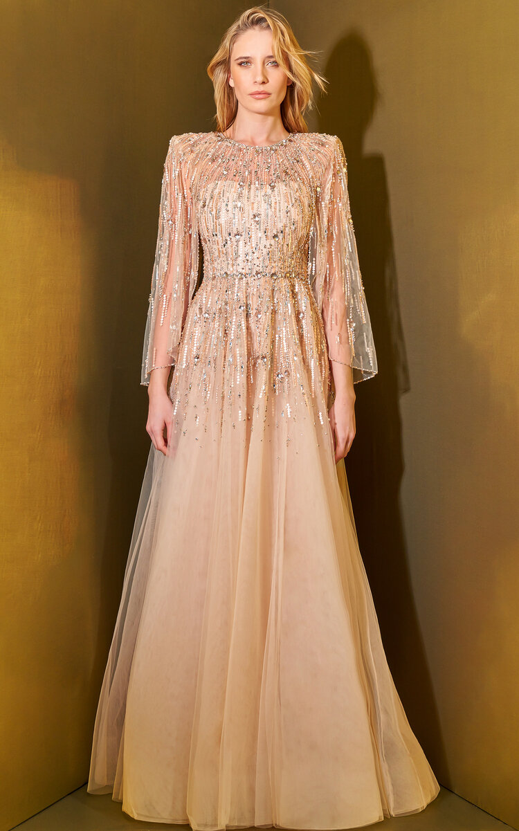 Jenny Packham Women's Dolores Embellished Tulle Gown