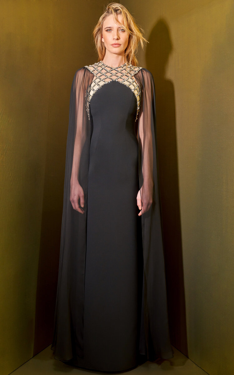 Jenny Packham Women's Natalie Embellished Stretch Crepe Gown