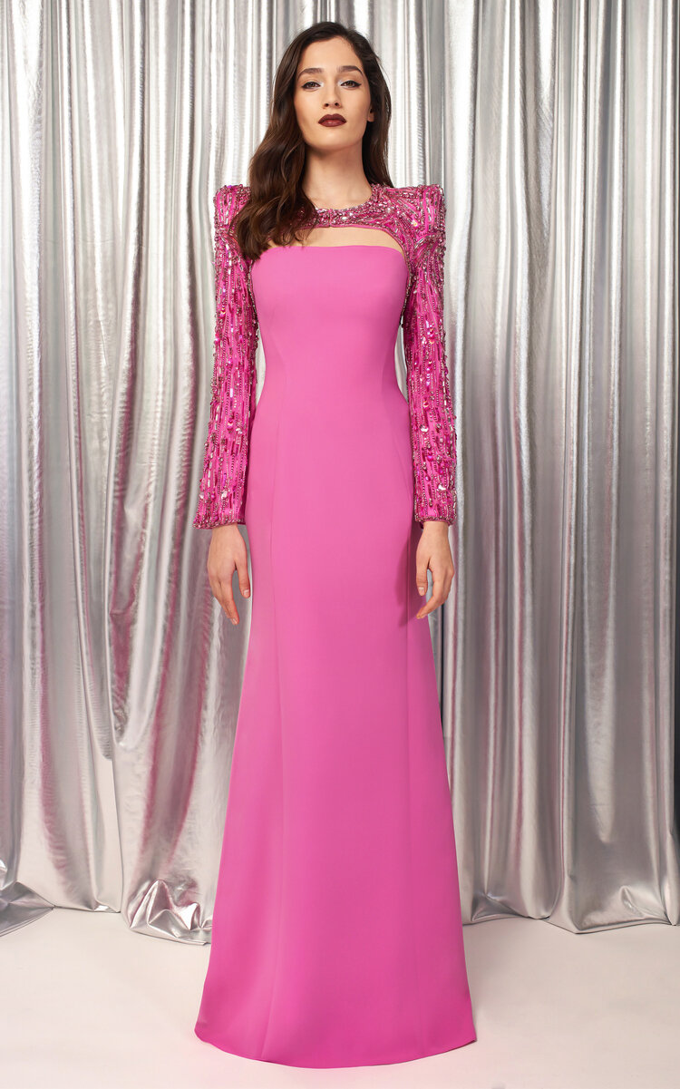 Jenny Packham Women's Circe Stretch Crepe Gown