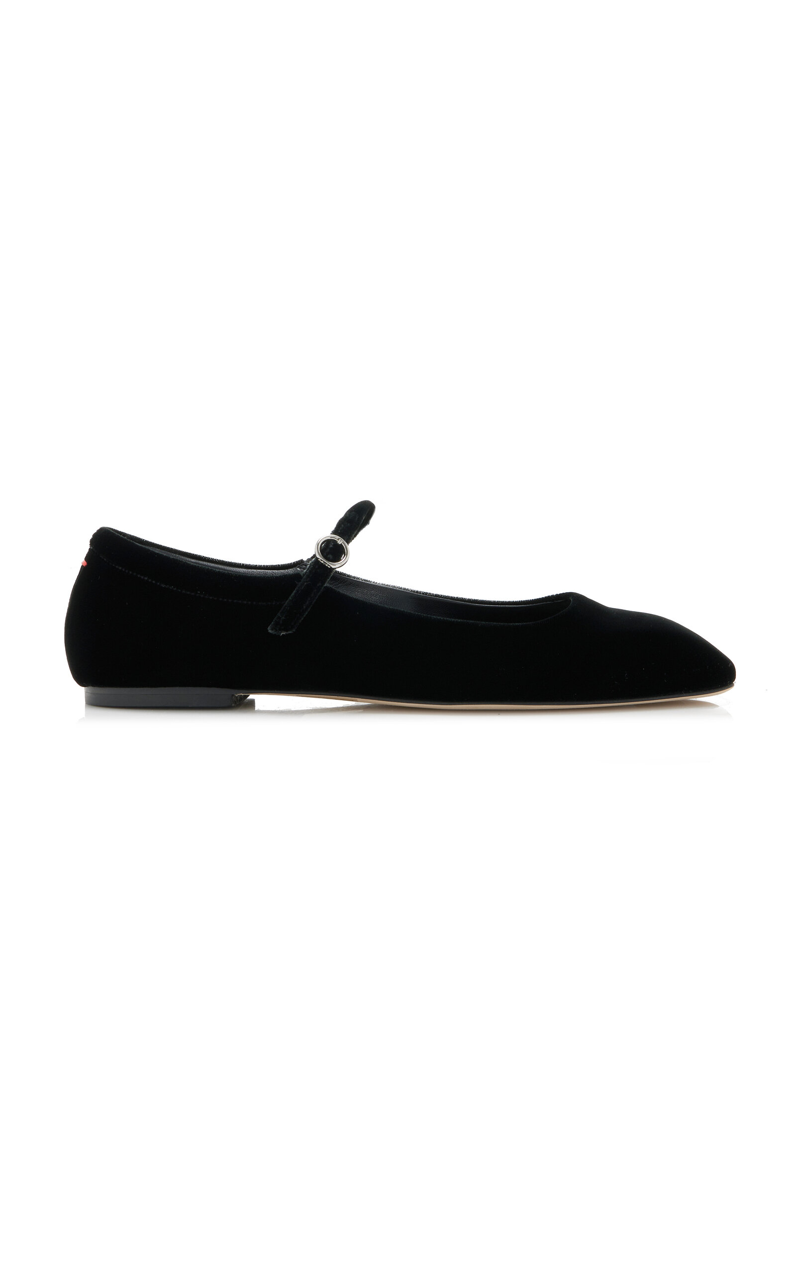 Aeyde Uma Velvet Mary Jane Flats - Black - IT 40.5