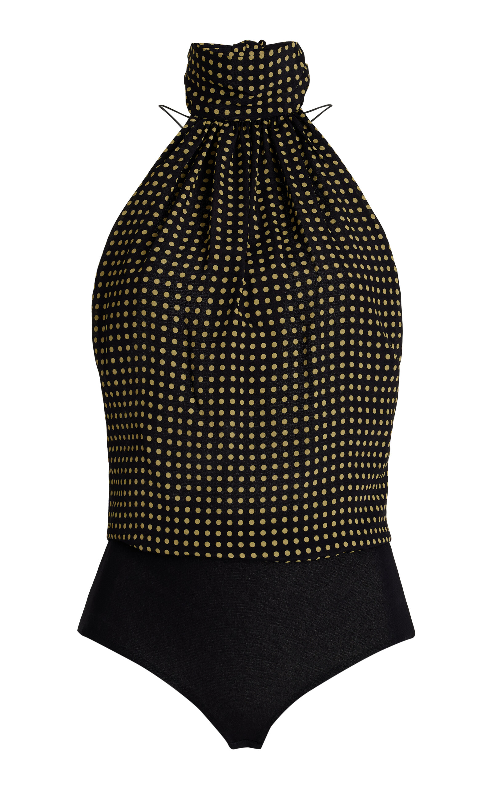 Philosophy Di Lorenzo Serafini Crepe De Chine Polka Dot Bodysuit In Print