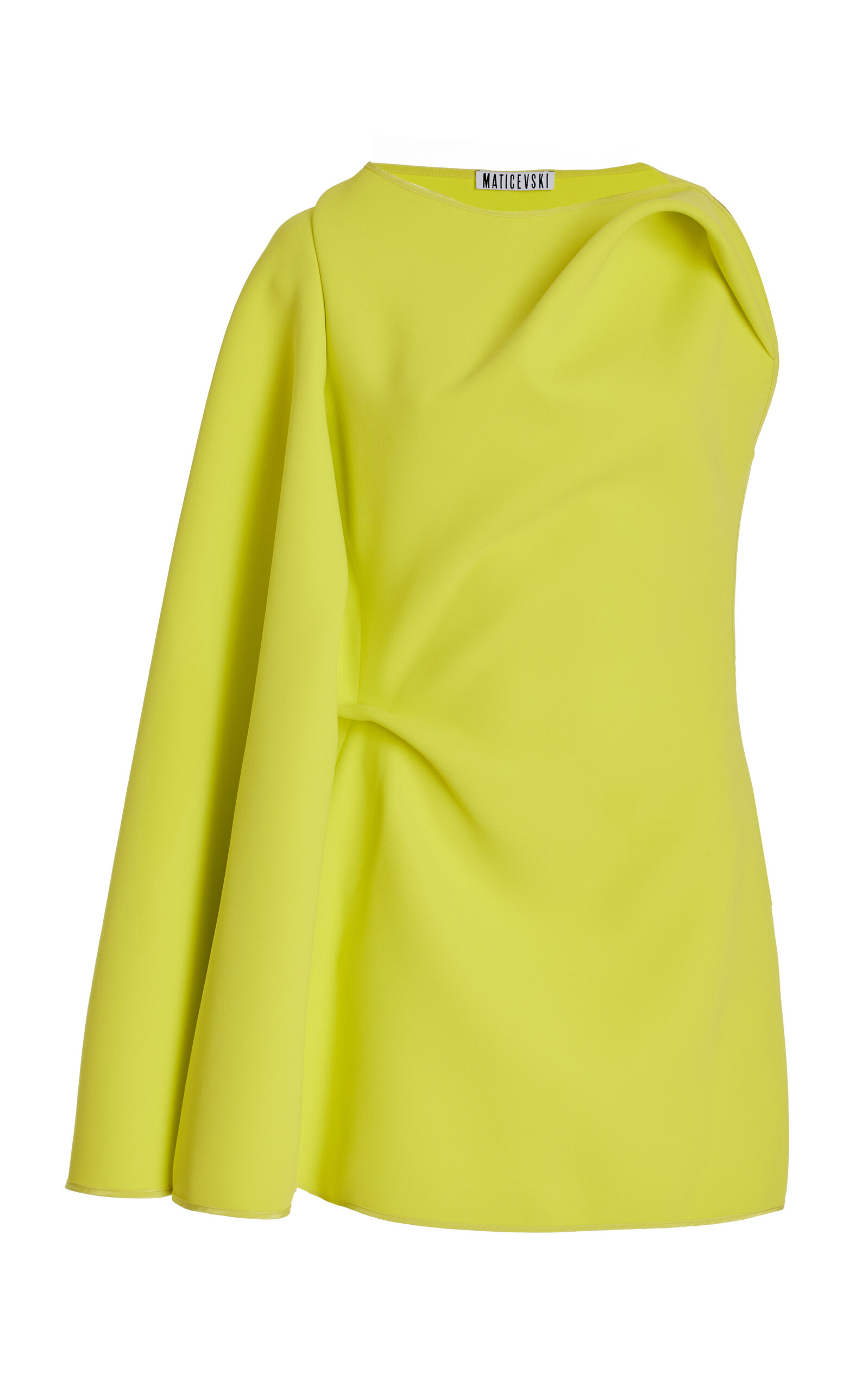Maticevski Women's Exclusive Prefix Cape-sleeved Mini Dress In Yellow