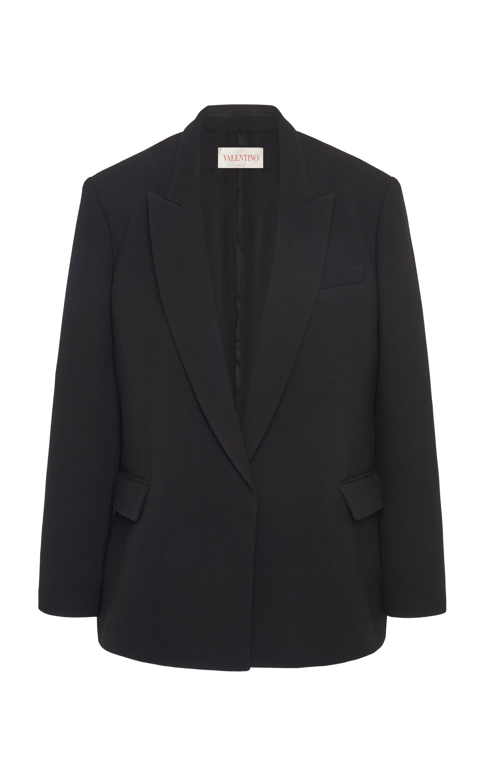 Valentino Oversized Wool Blazer Jacket In Black  