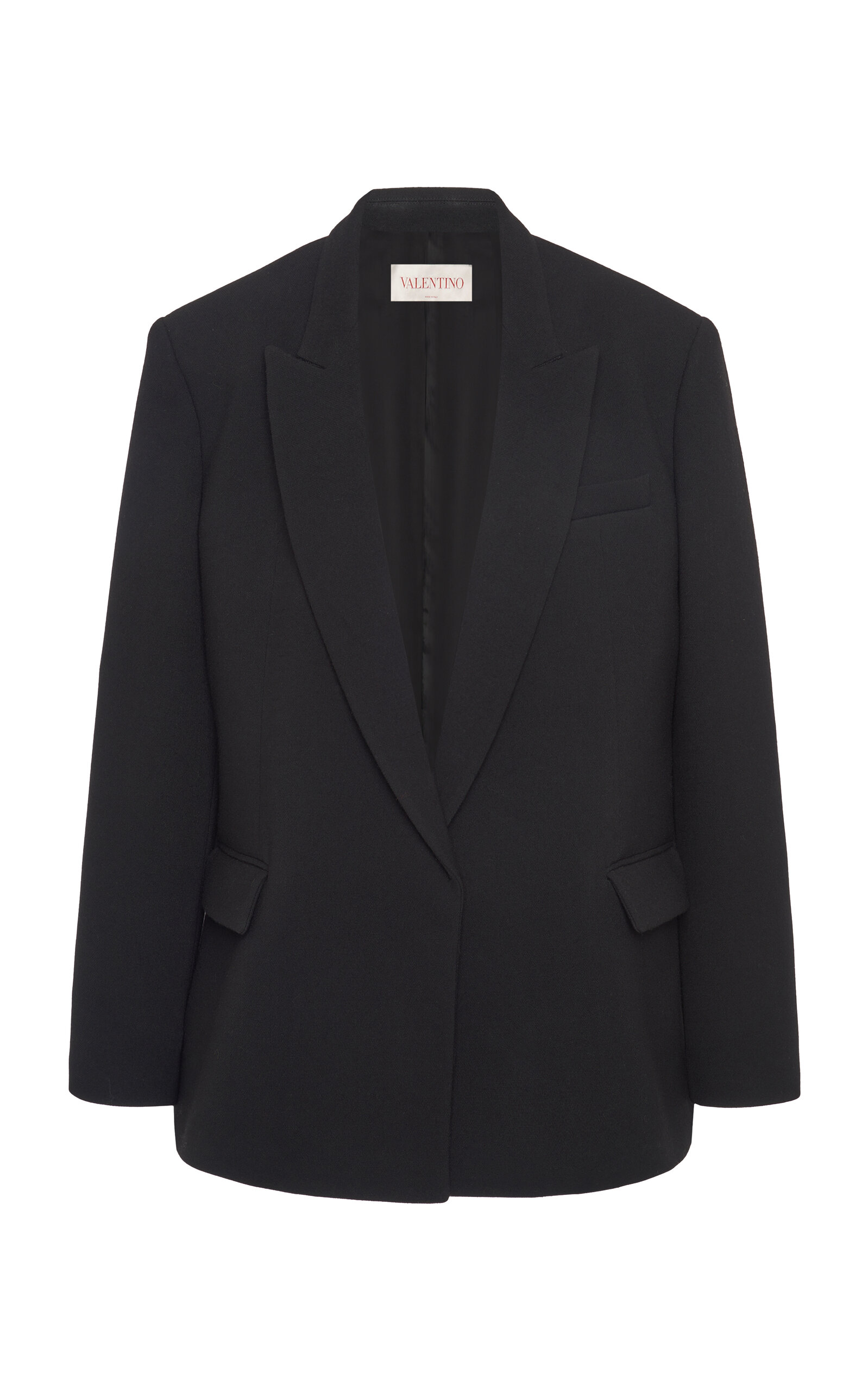 Valentino Wool Double-breasted Jacket In Black