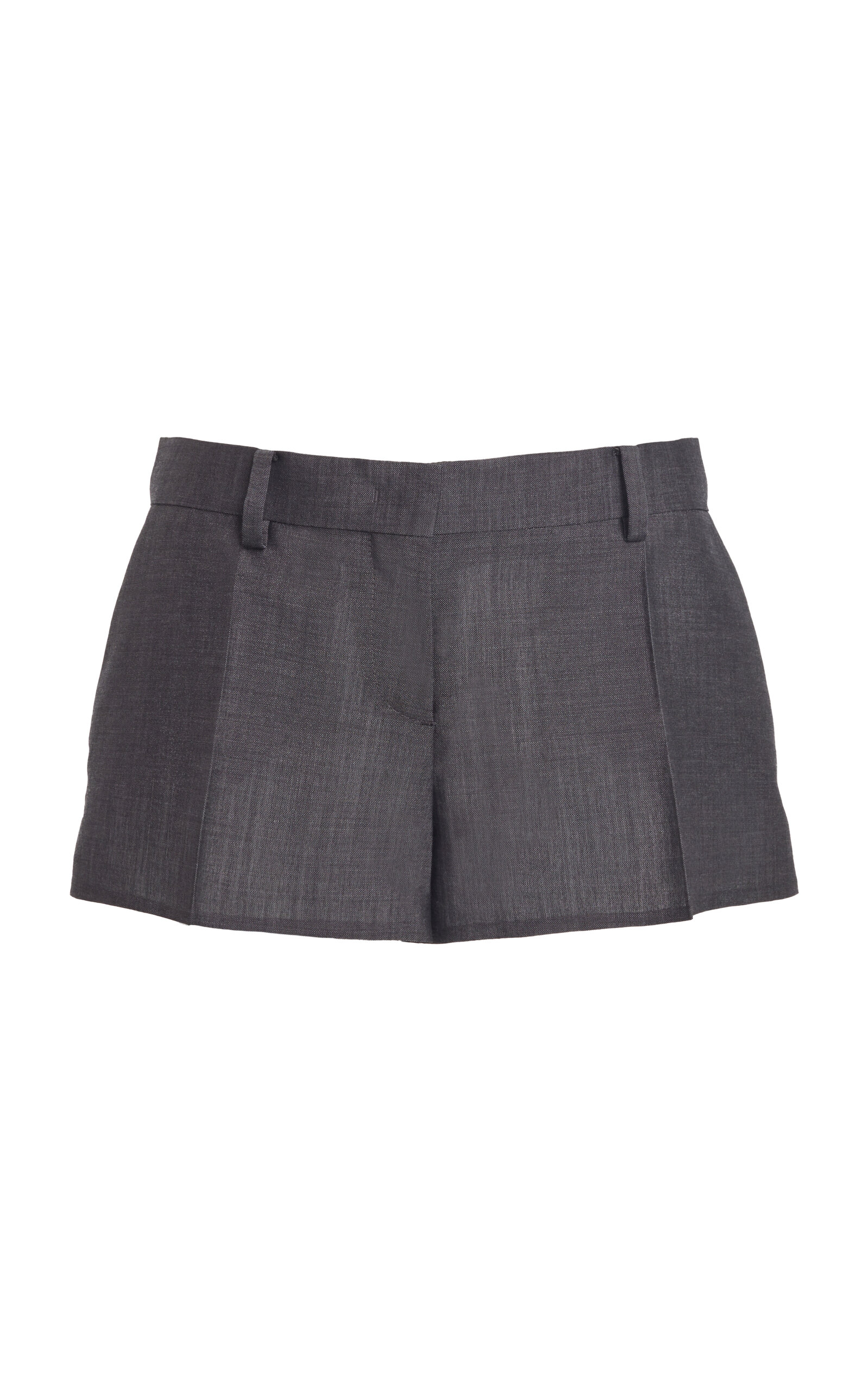 Valentino Mohair-wool Mini Shorts In Grey