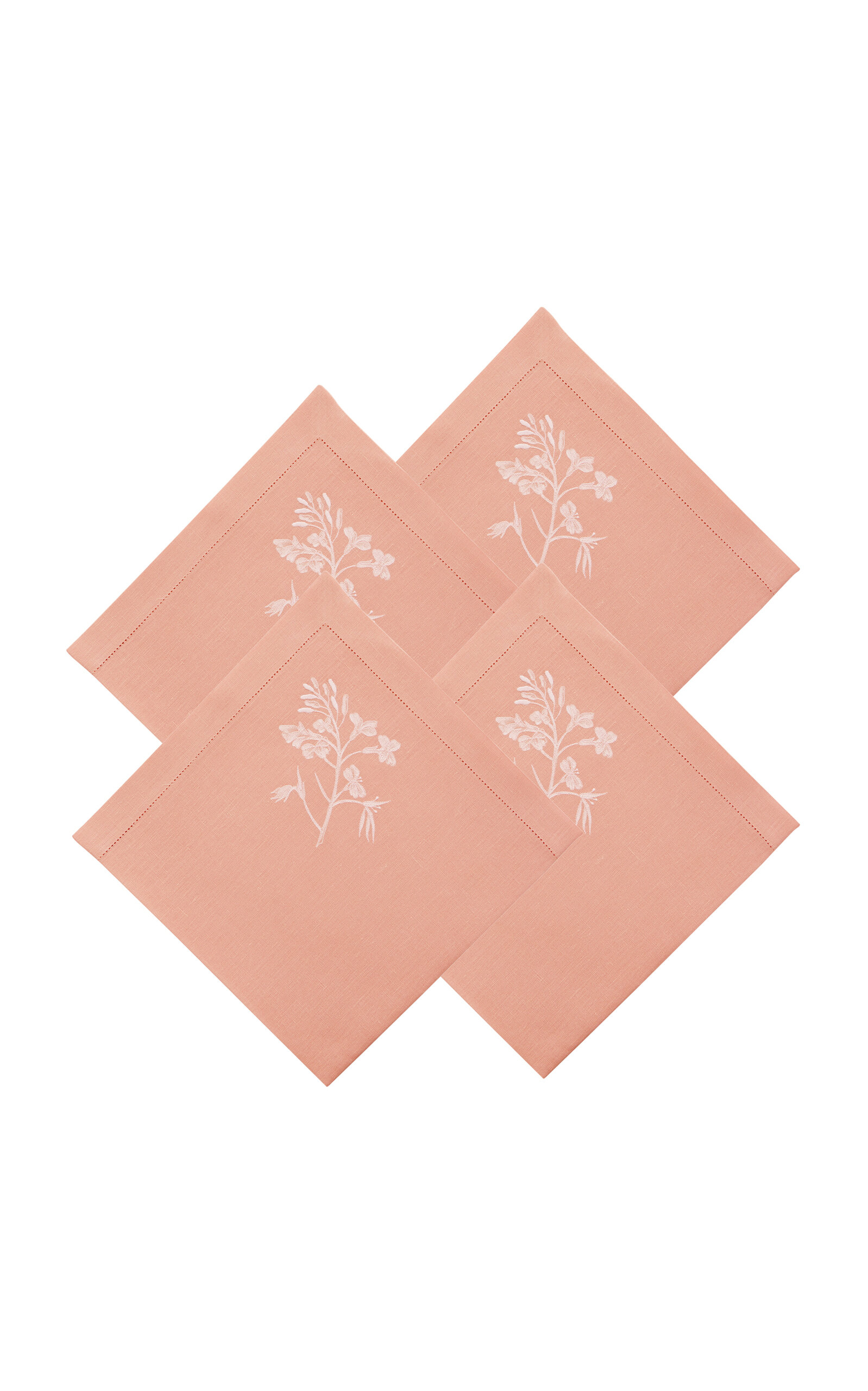 Atelier Houria Tazi Laure Set-of-four Napkins In Yellow