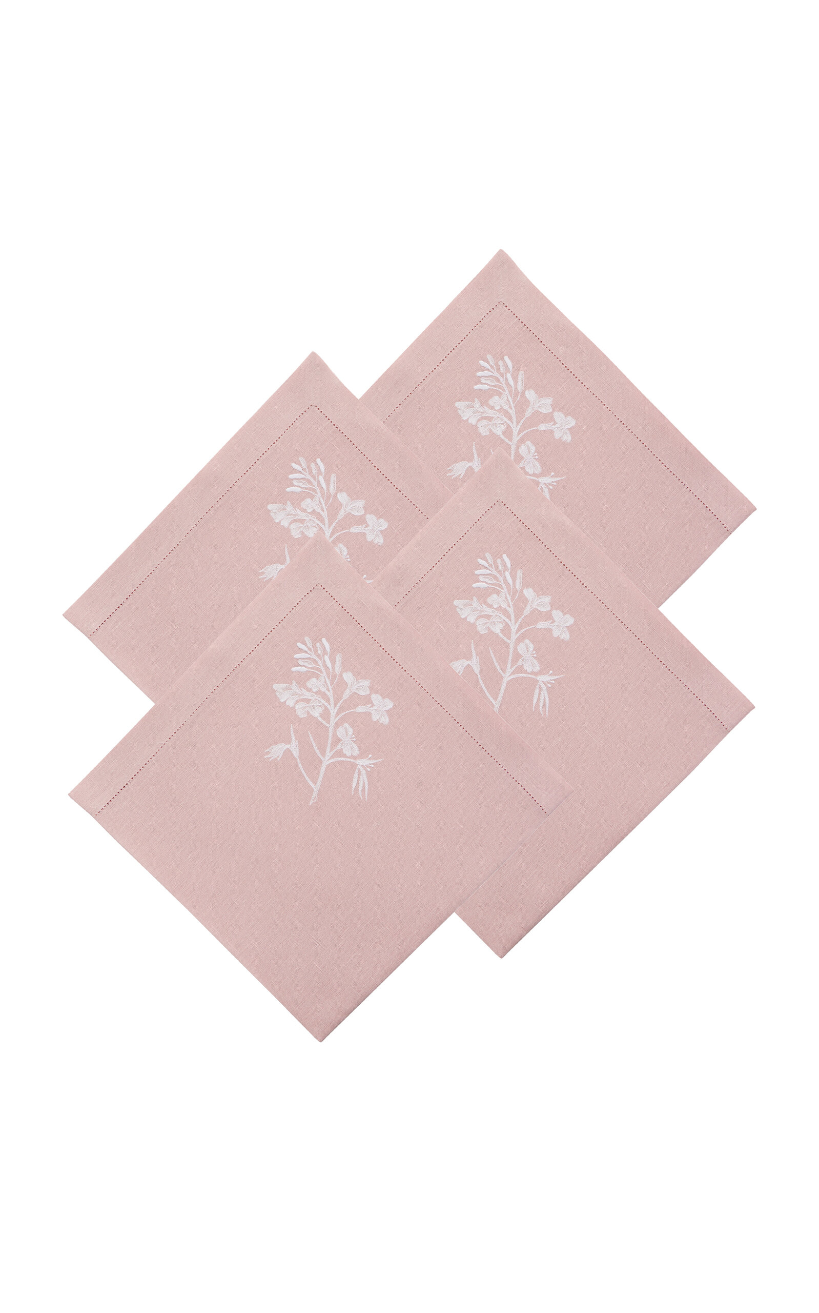 Atelier Houria Tazi Laure Set-of-four Napkins In Pink