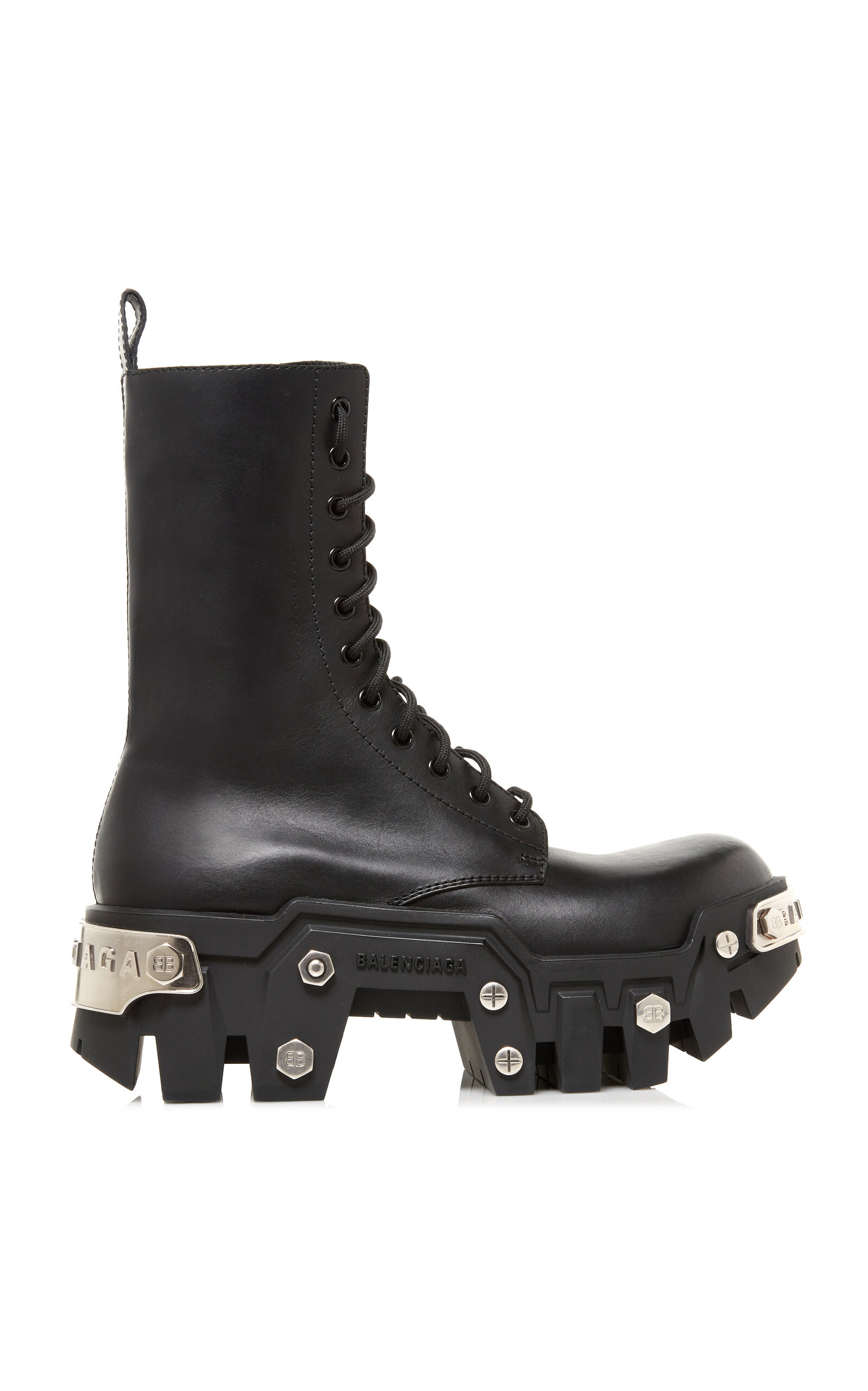 Balenciaga Bulldozer Platform Leather Combat Boots