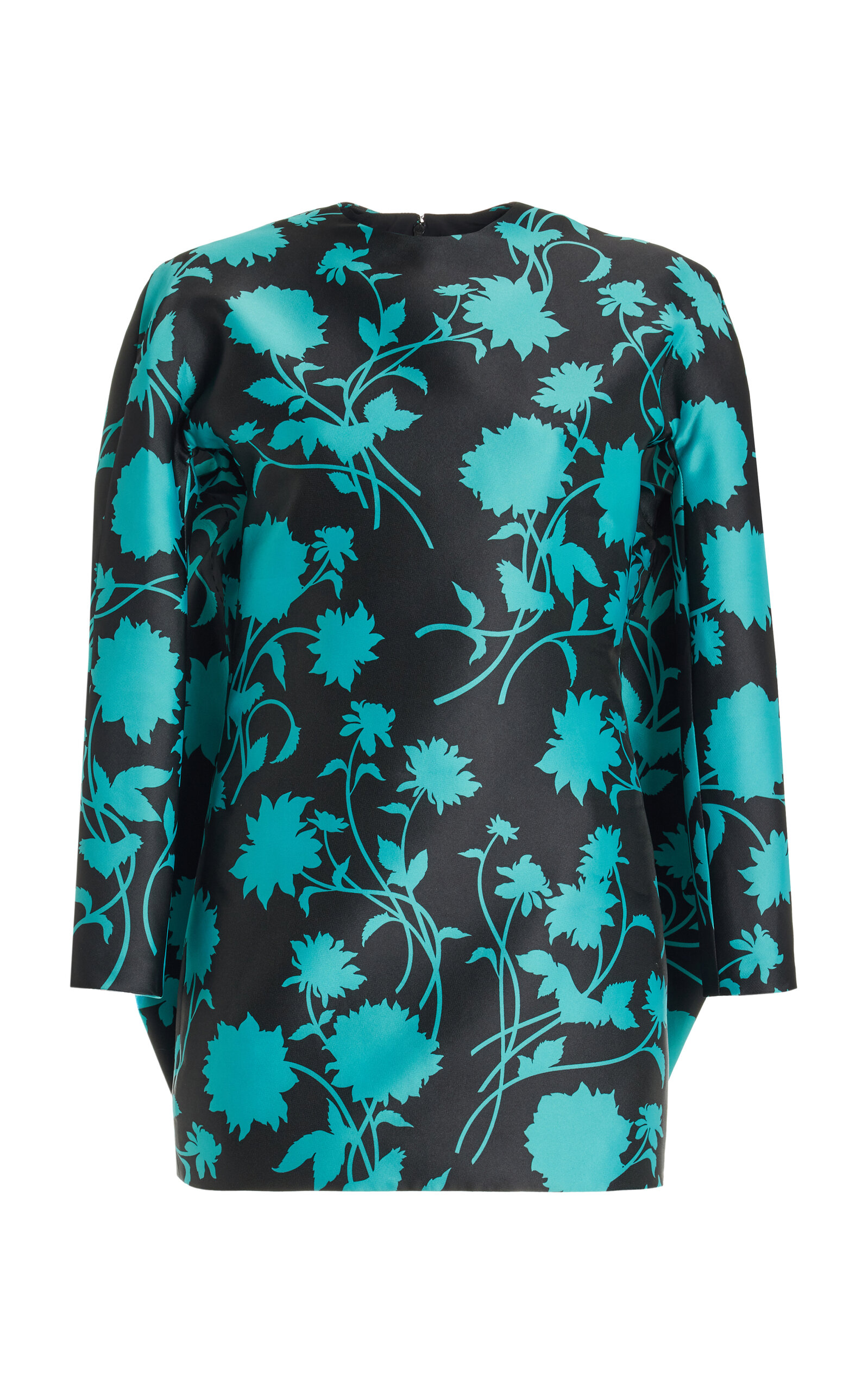 Versace Floral Duchess Satin Midi Dress In Multi | ModeSens