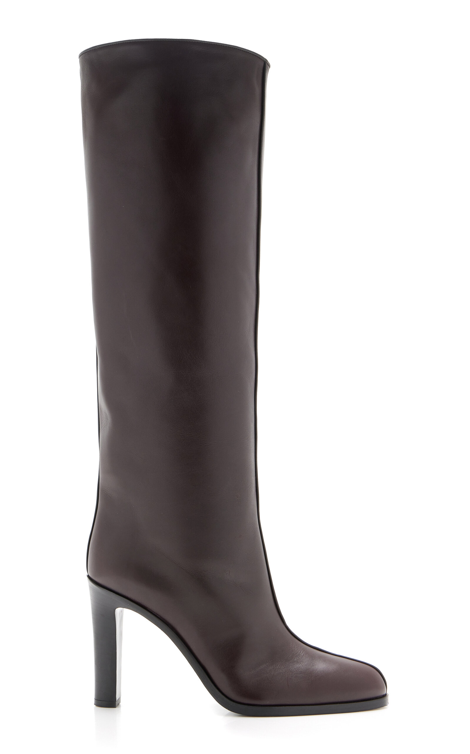 The Row Wide Shaft Leather Boots In Brown
