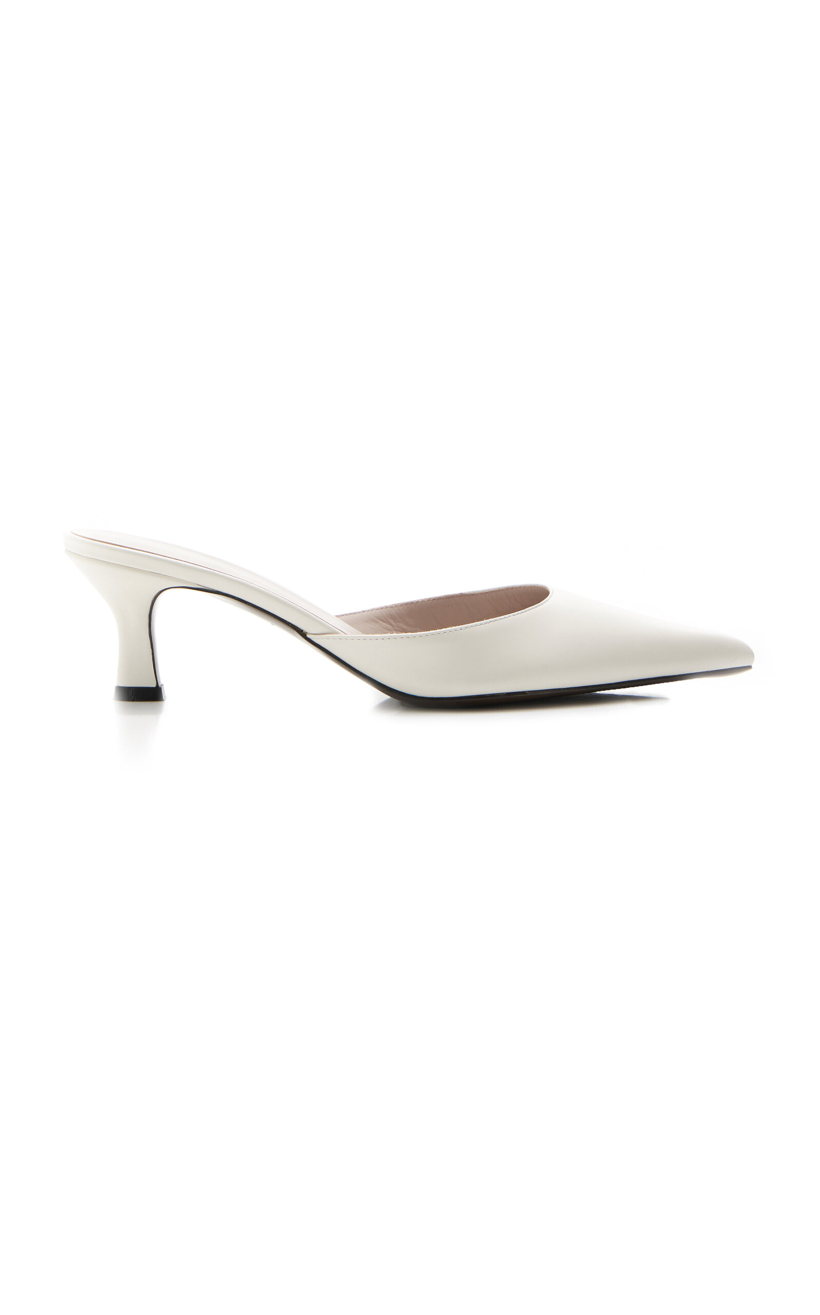 Shop The Row Cybil Leather Mules In Off-white