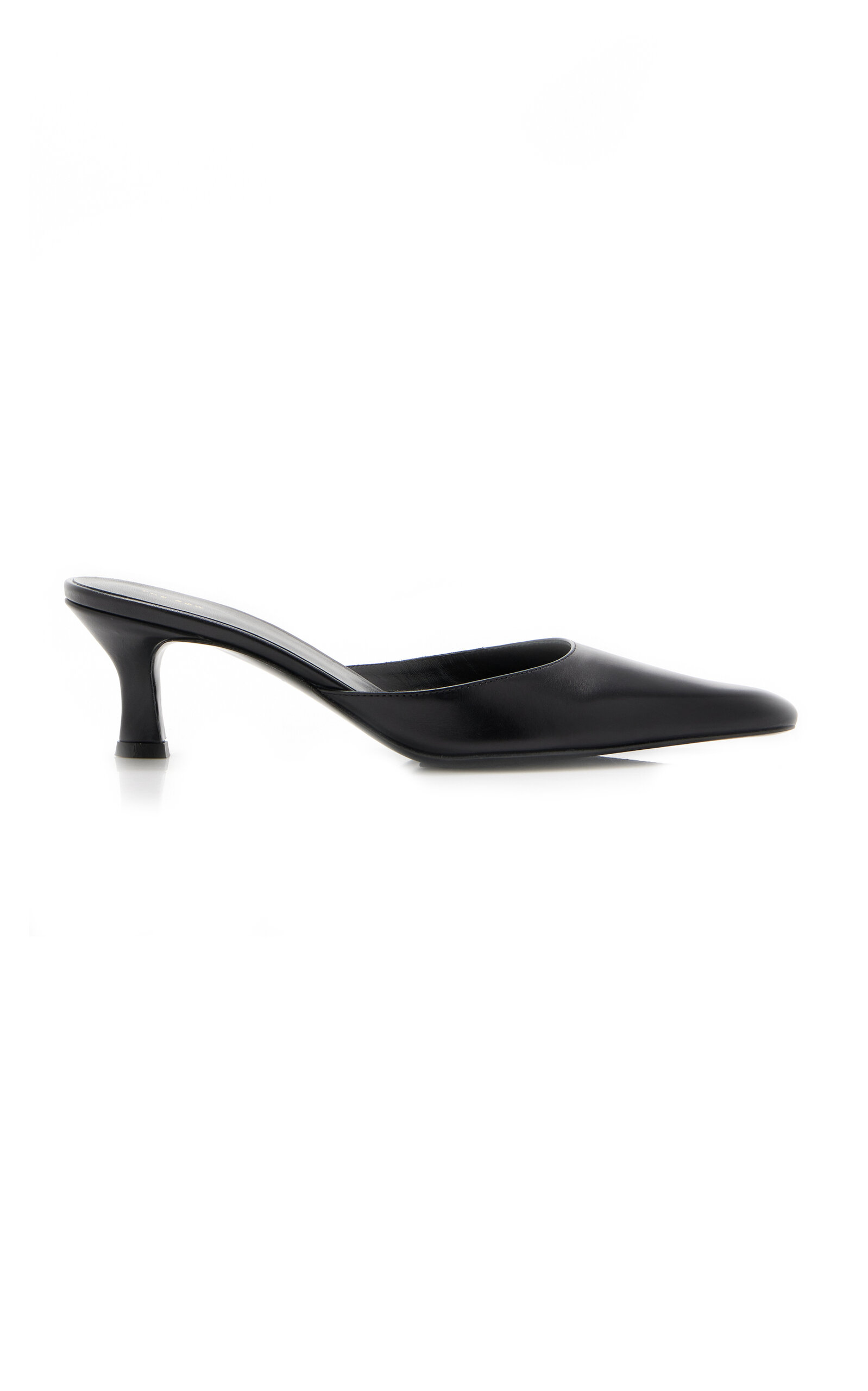 The Row Cybil Leather Mules In Black