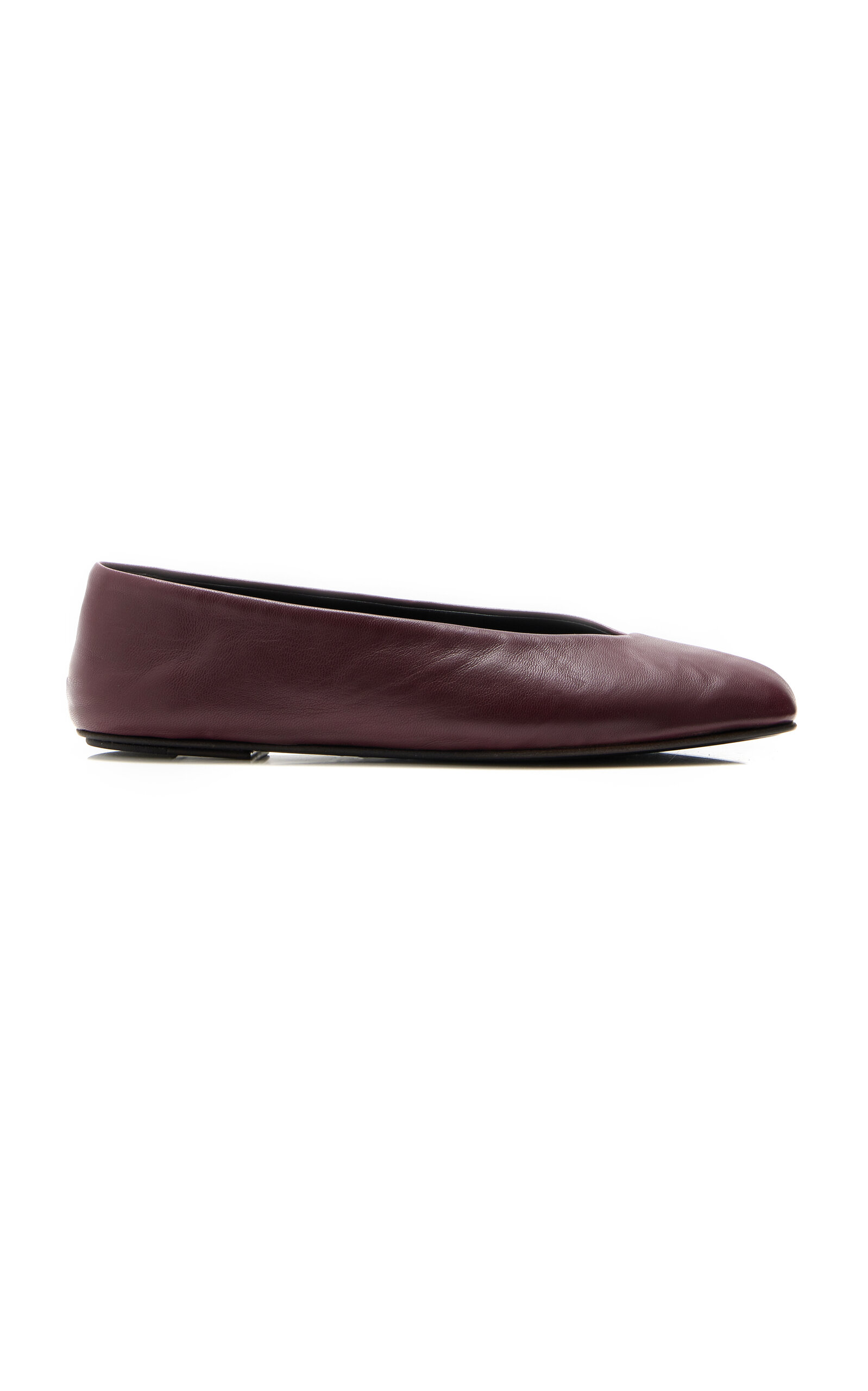 The Row Eva Two Leather Flats In Burgundy