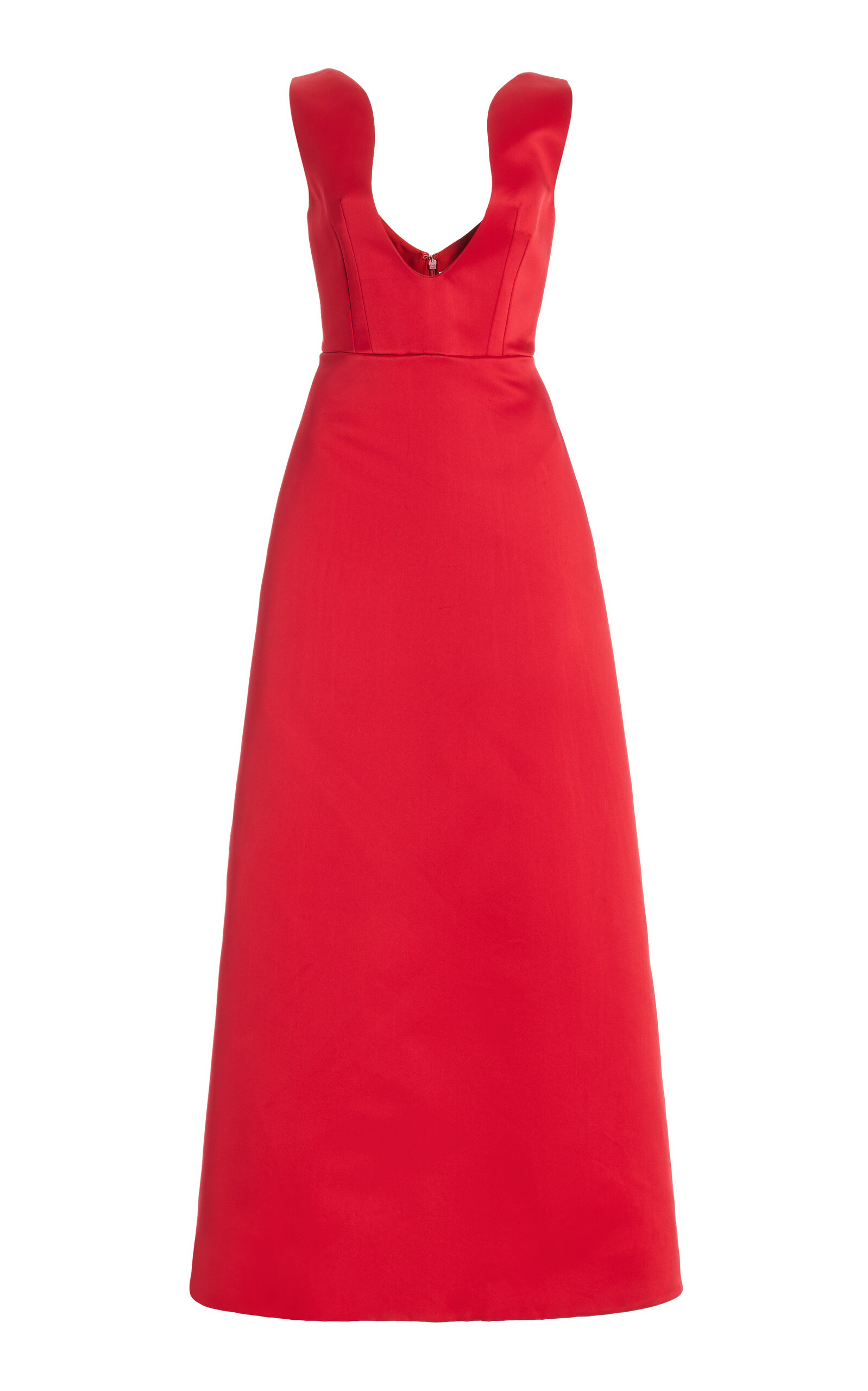 Shop Emilia Wickstead Filippa Duchess-satin Maxi Dress In Red