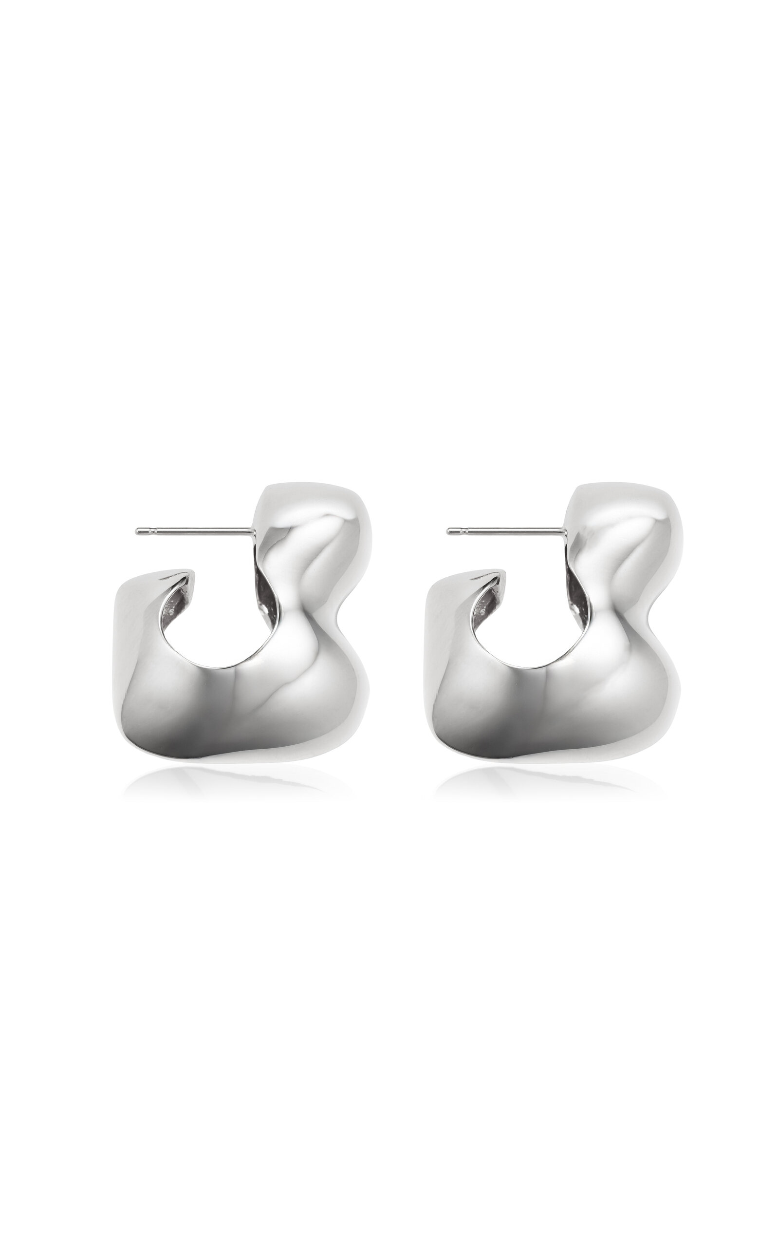 AGMES Bubble Sterling Silver Hoop Earrings - Silver - OS - Moda Operandi