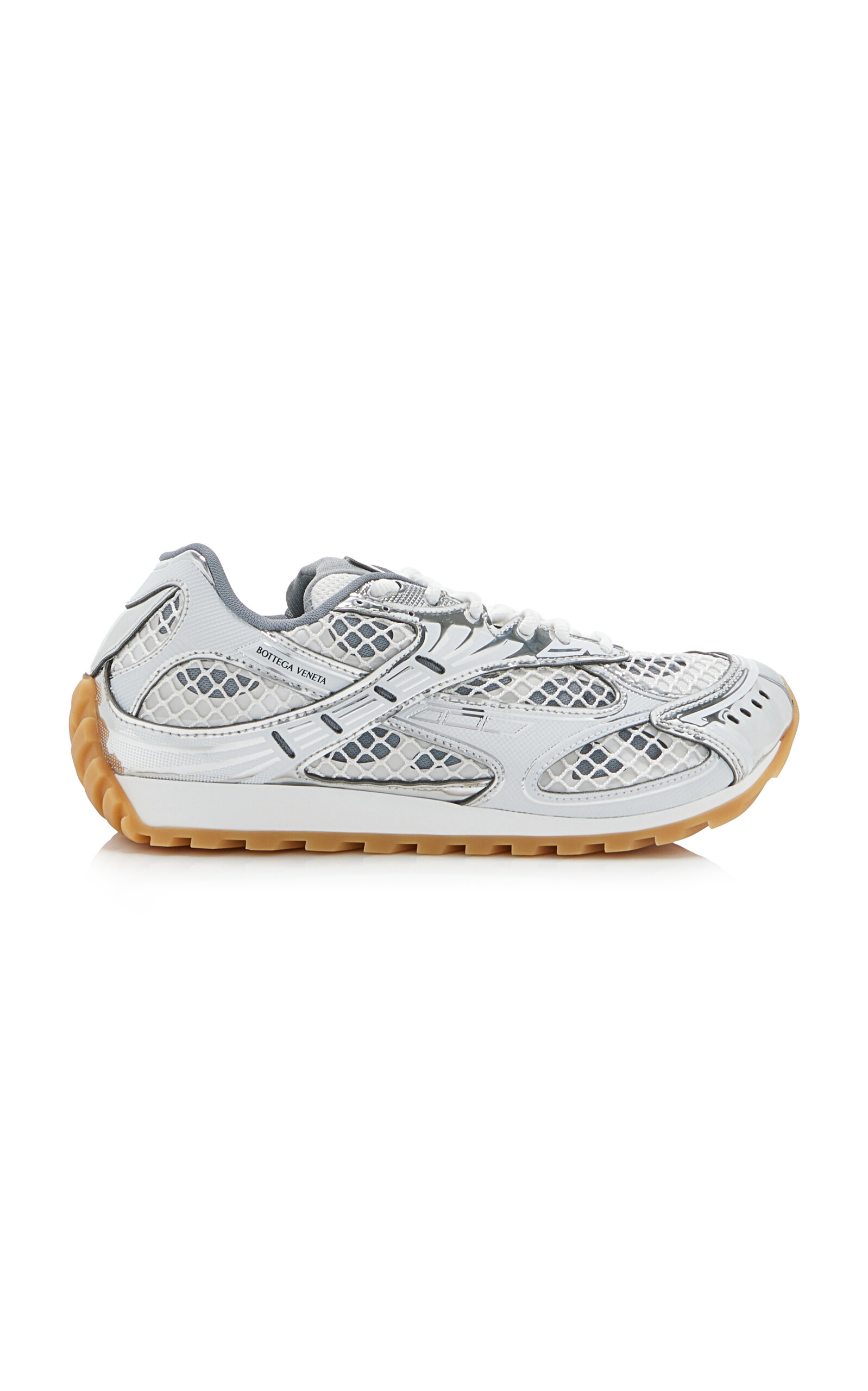 Shop Bottega Veneta Orbit Fishnet Sneakers In White