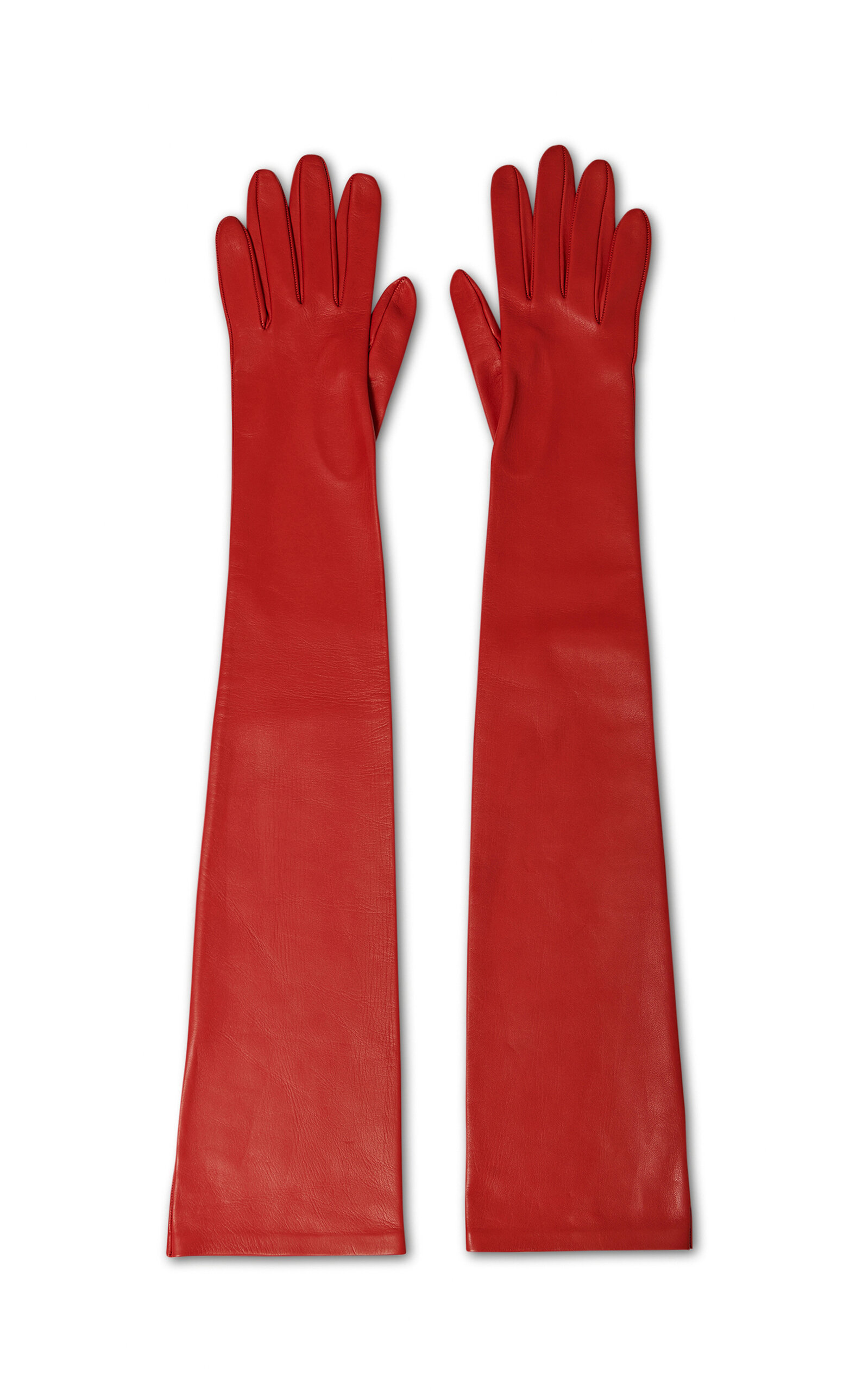 The Row Simon Leather Gloves In Red