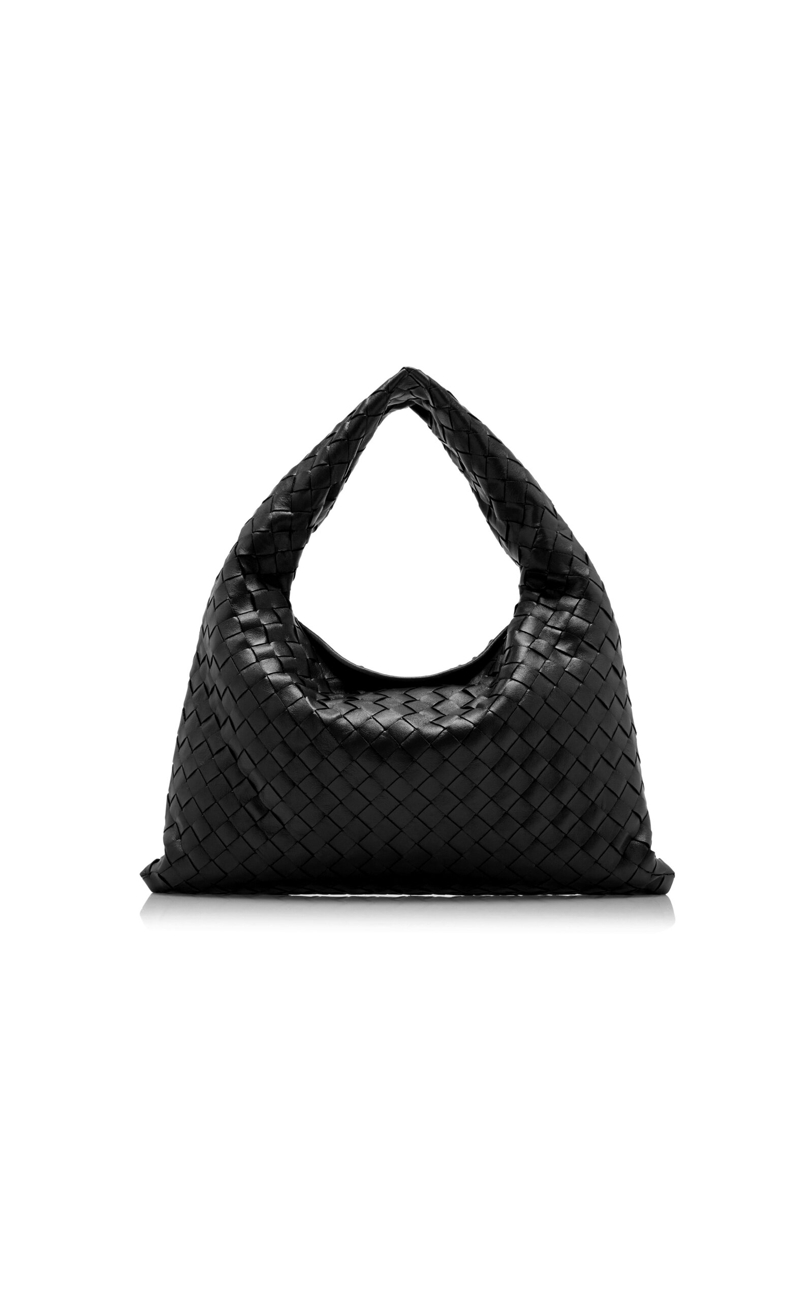 Bottega Veneta - Small Hop Intrecciato Leather Bag - Black - OS - Moda Operandi
