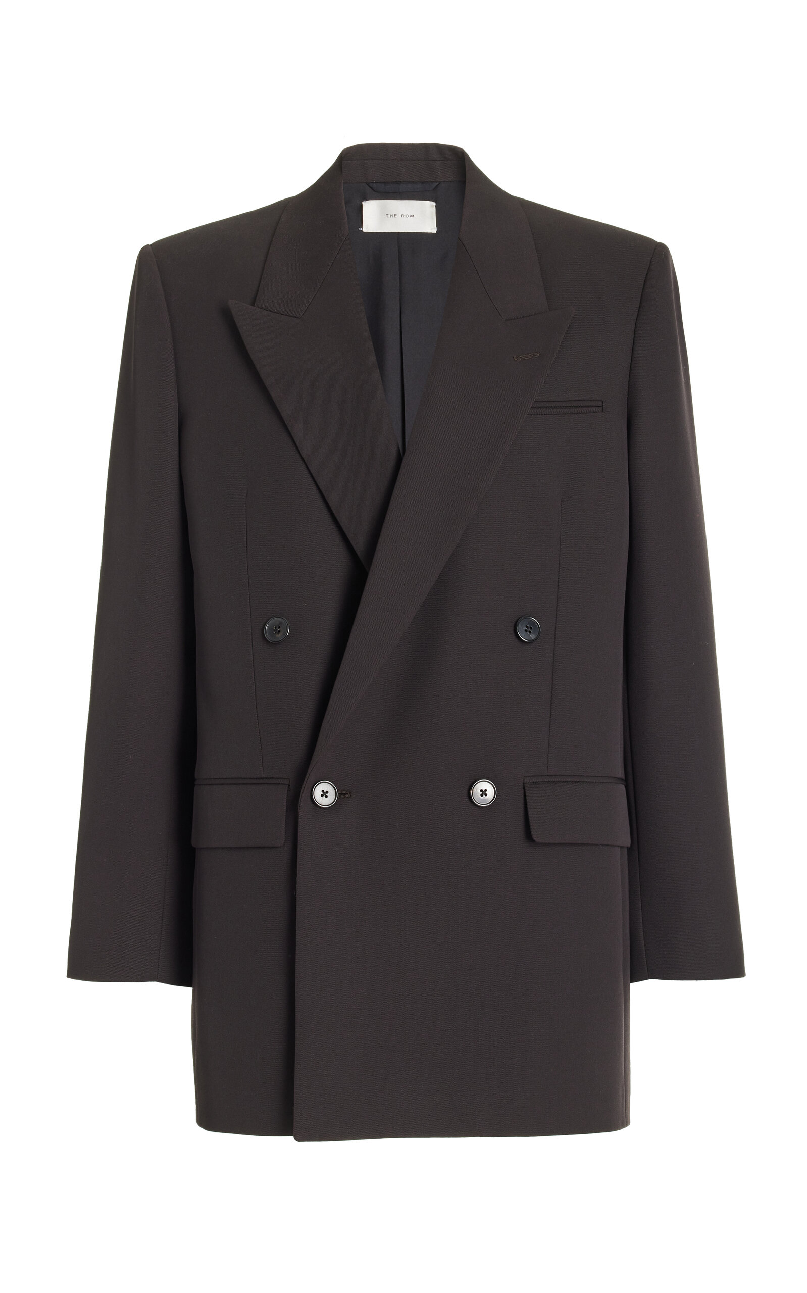 Shop The Row Myriam Double-breasted Wool Blazer In Brown