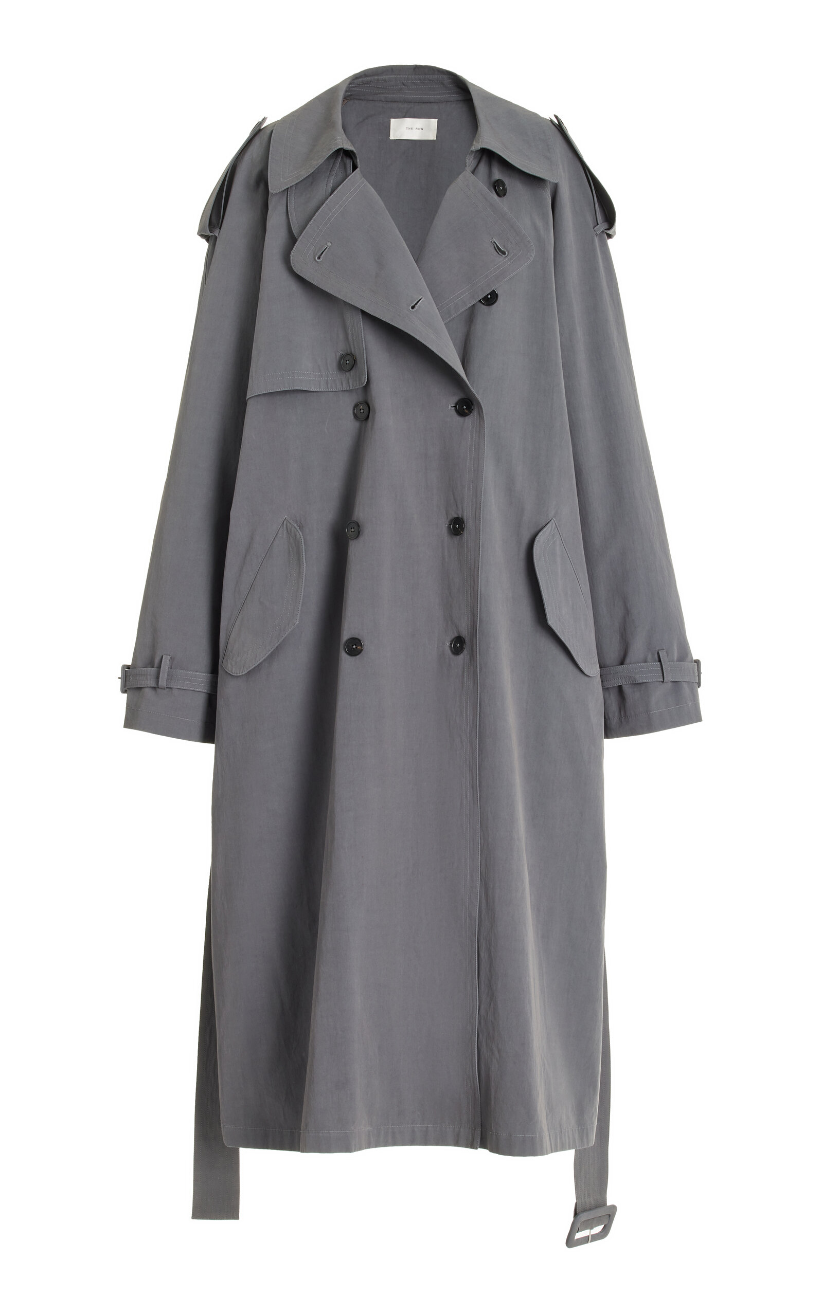 Shop The Row Avio Cotton Trench Coat In Blue