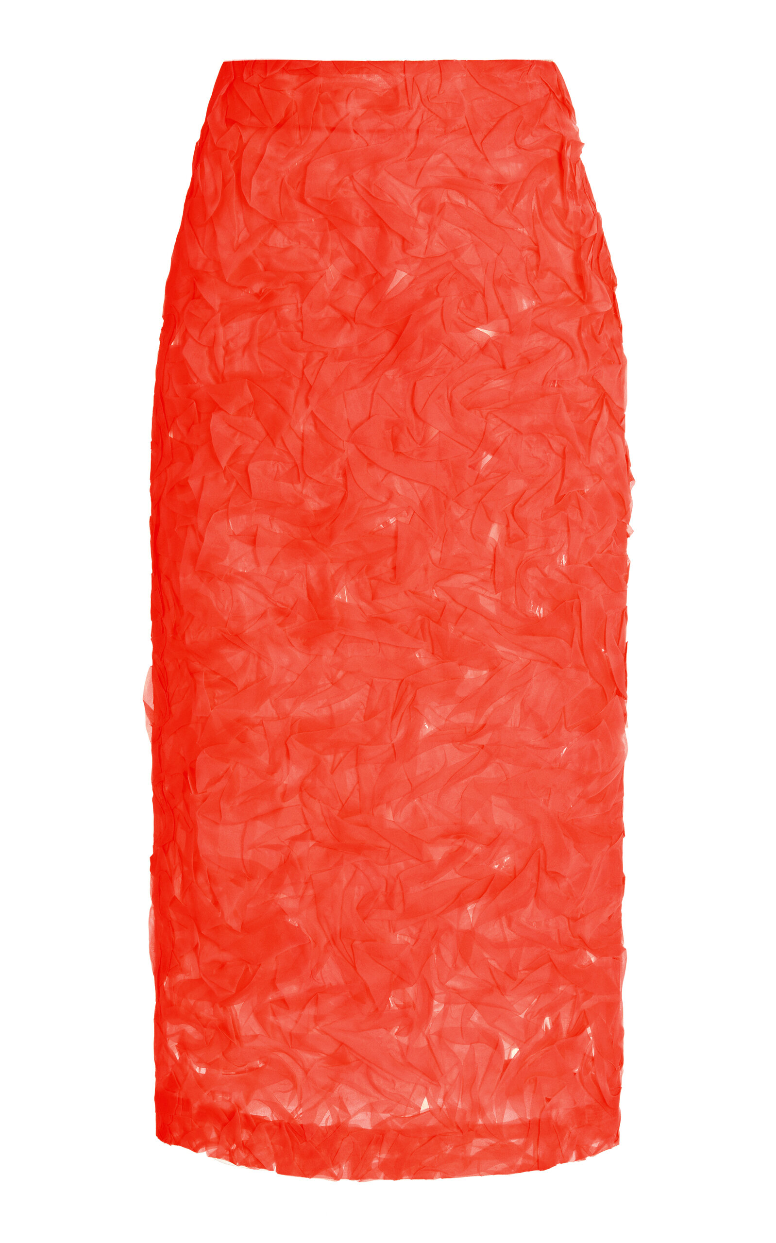The Row Bartellette Crinkled Silk Midi Skirt In Orange