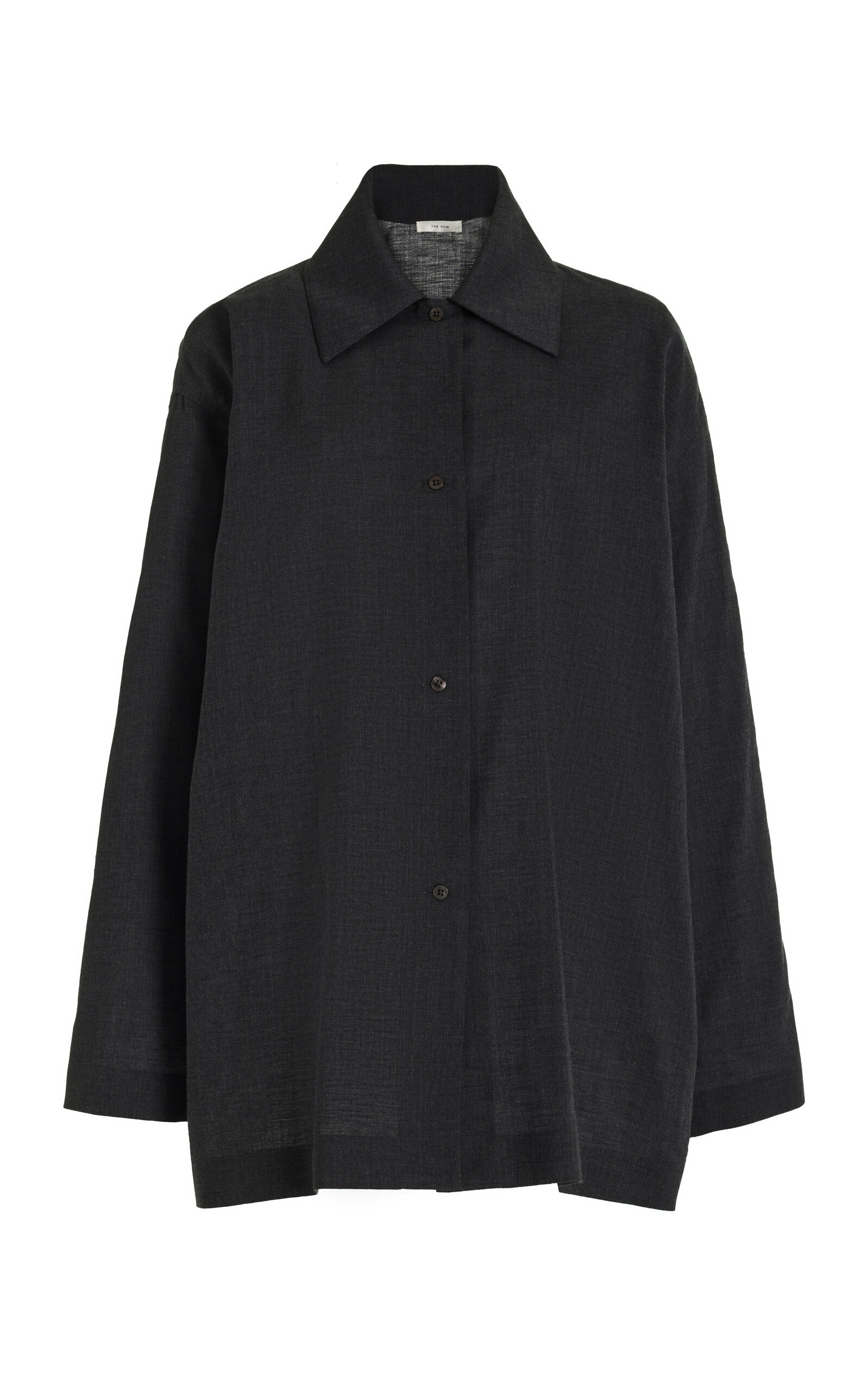 Shop The Row Rigel Oversized Silk-cotton Shirt In Dark Grey