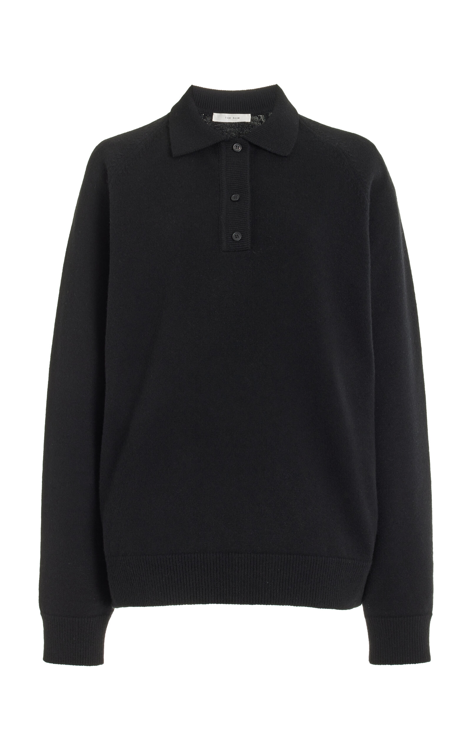 Shop The Row Eli Cashmere Polo Top In Black