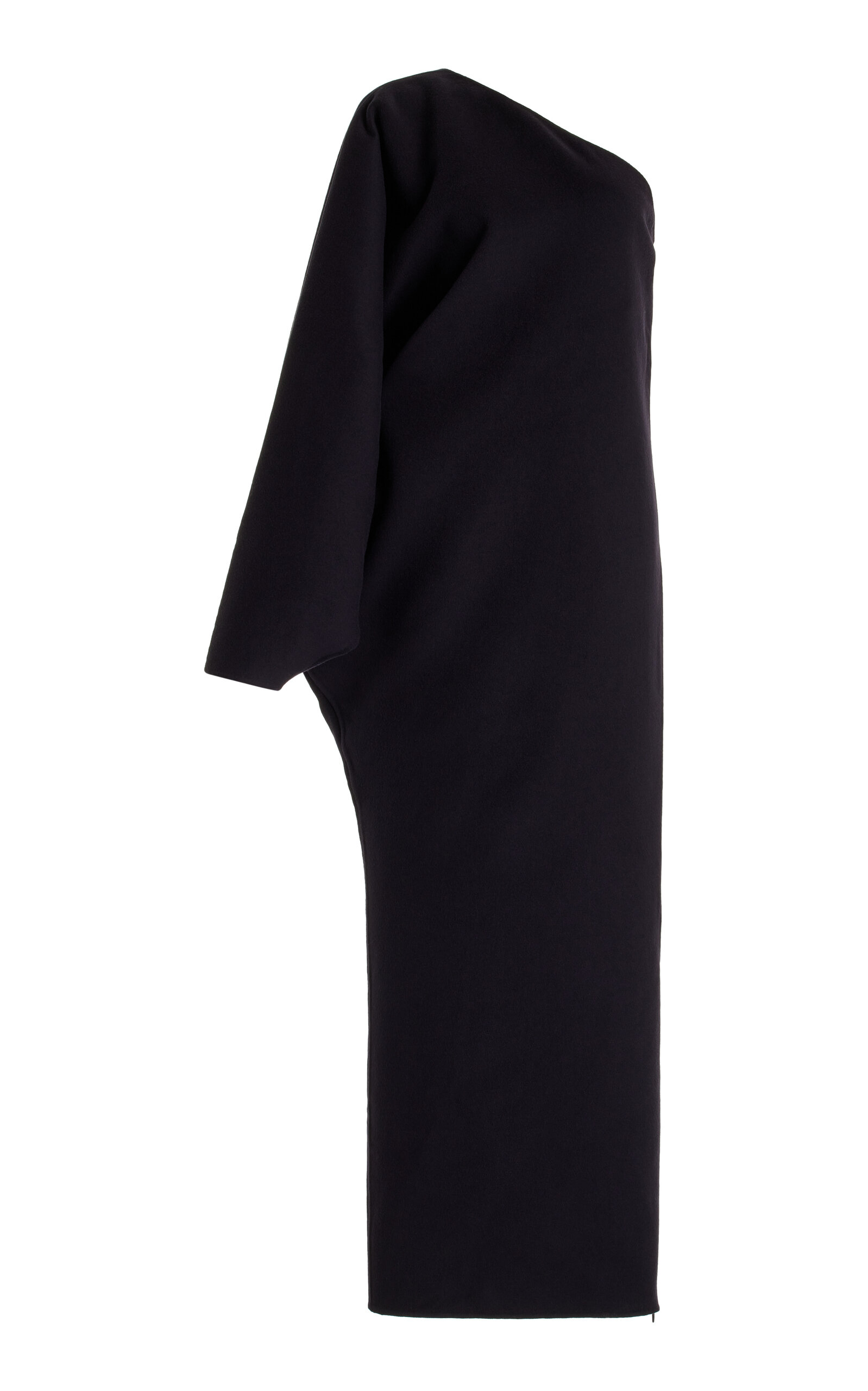 The Row Asymmetric Cashmere Maxi Dress In Black | ModeSens