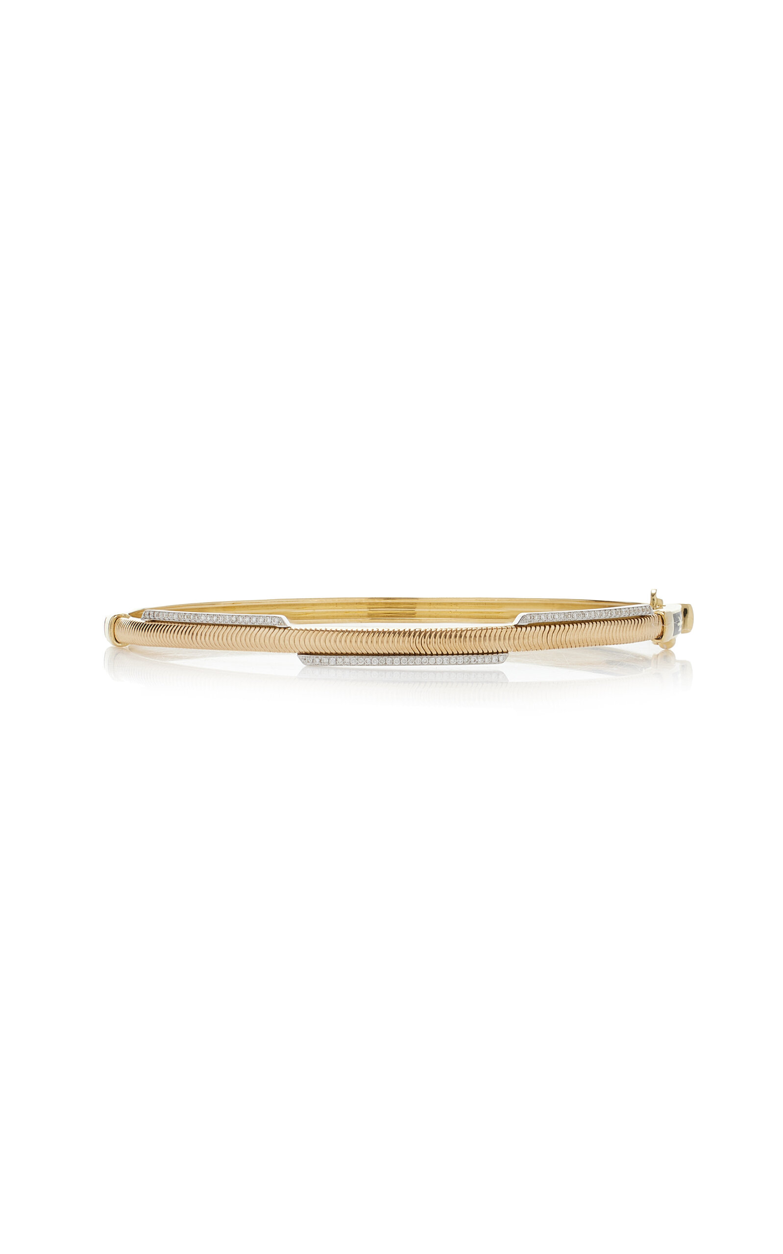 Nikos Koulis Feelings 18K Yellow And White Gold Diamond Bangle - Gold - OS - Moda Operandi