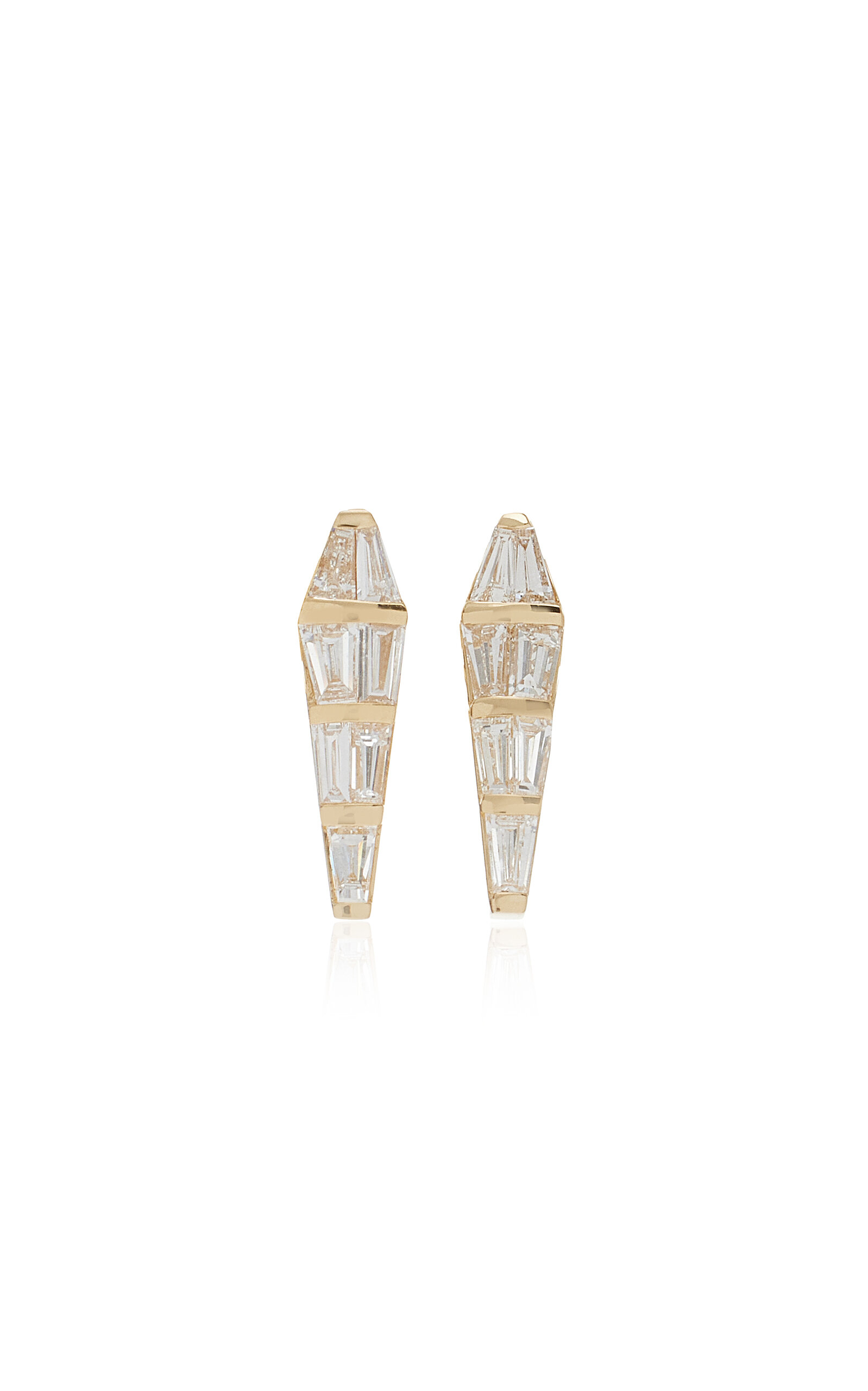Nikos Koulis Large Spectrum 18k Gold Diamond Stud Earrings