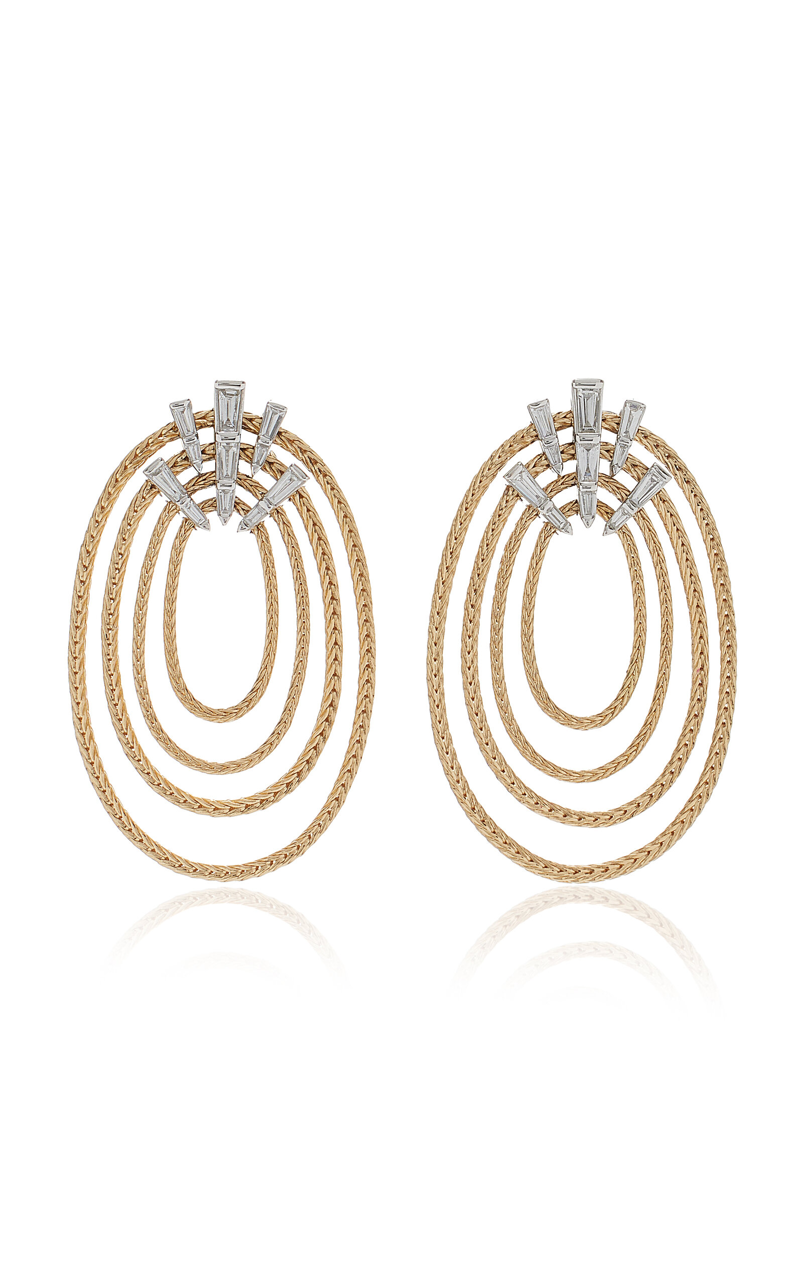 Nikos Koulis Together 18k Yellow And White Gold Diamond Earrings In Gold