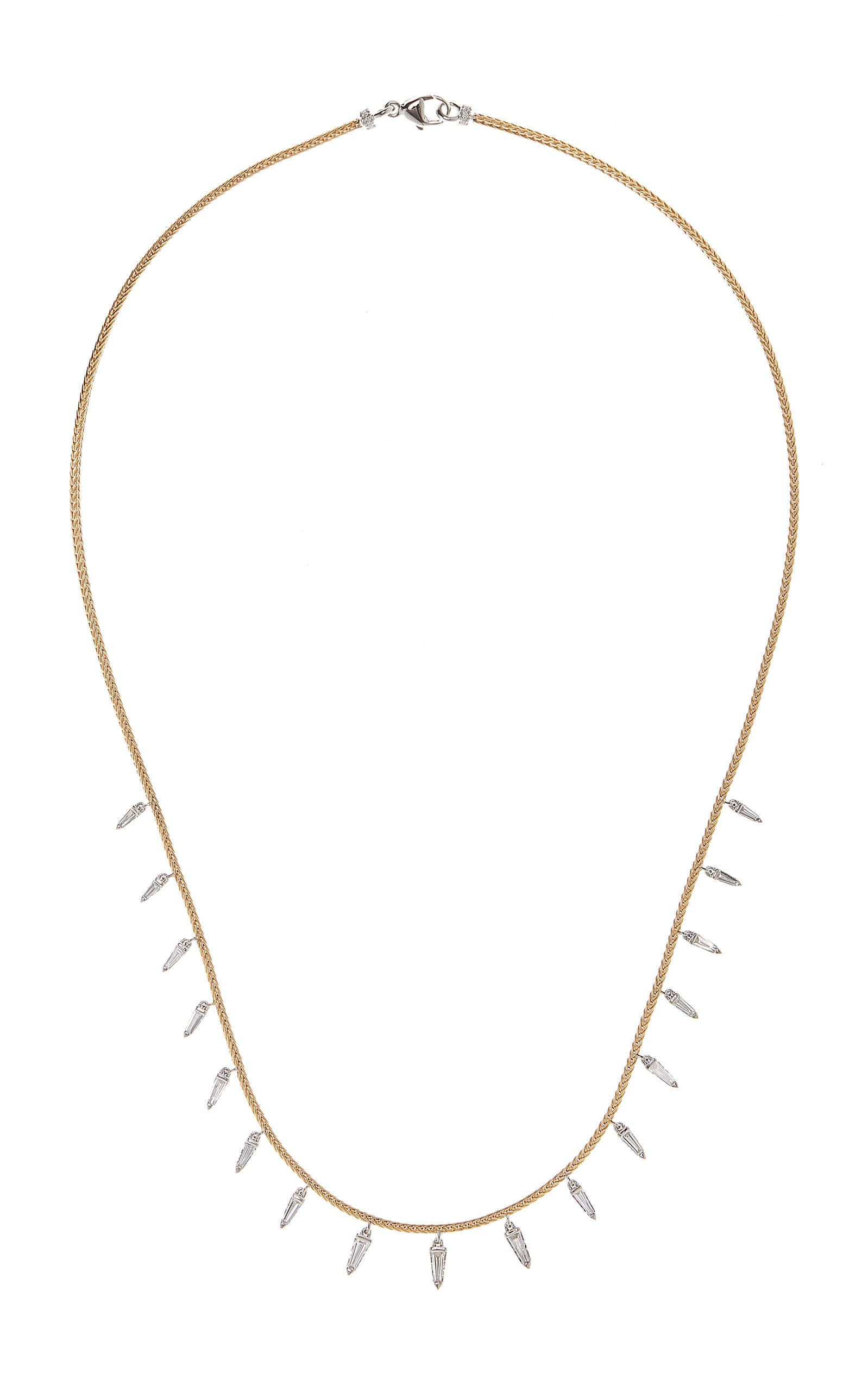 18K White and Yellow Gold Together Diamond Necklace