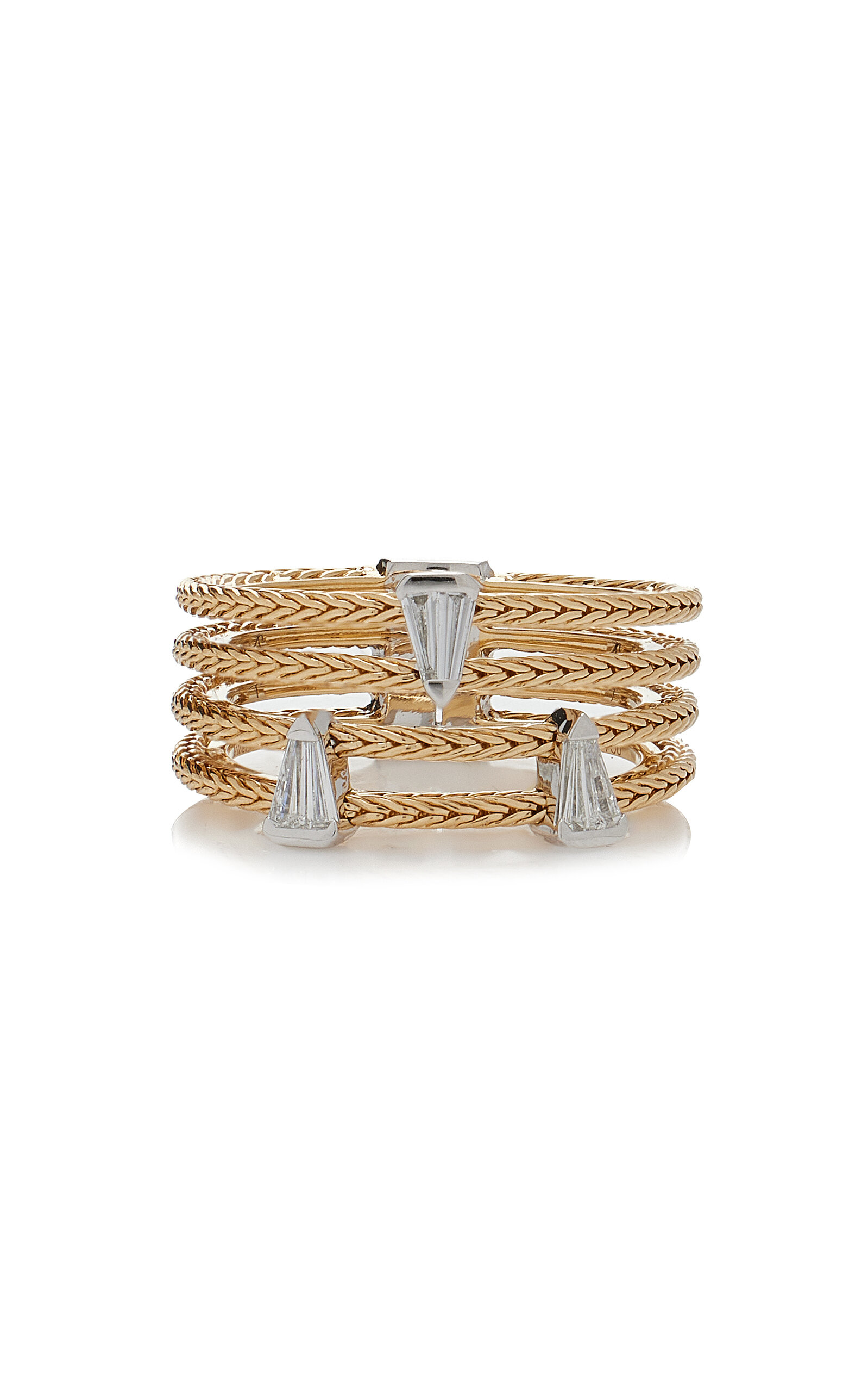 Nikos Koulis 18k White And Yellow Gold Diamond Together Ring In Gold