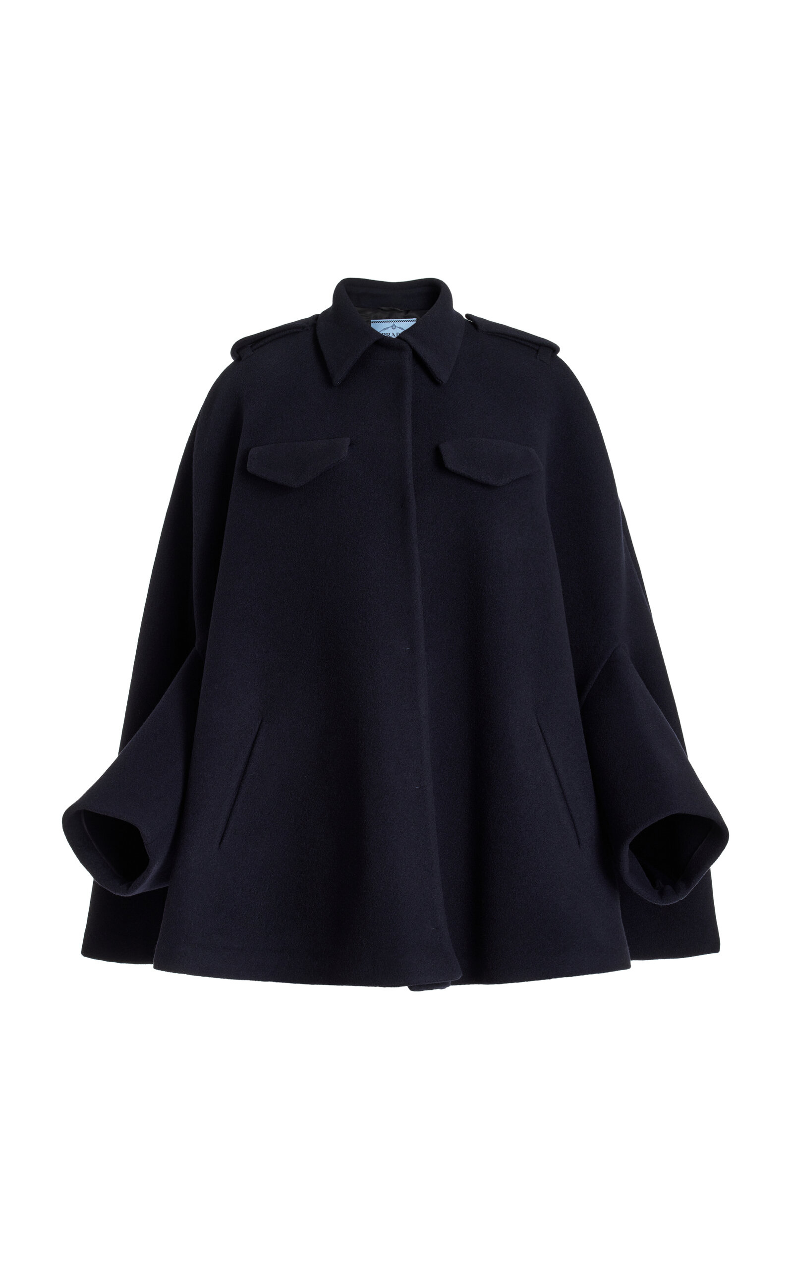 Prada Wool Cape - Navy - Women's Clothing