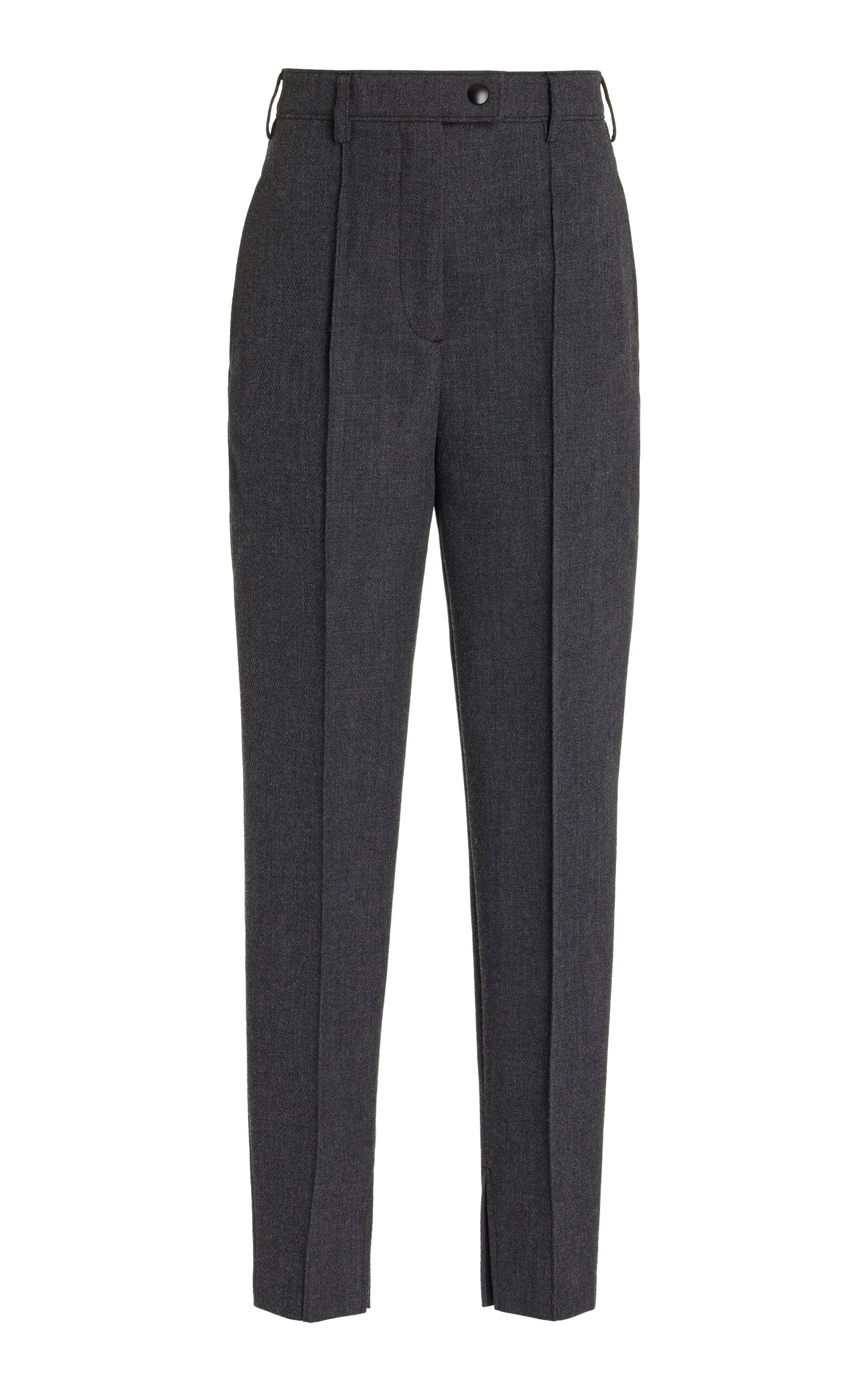 Prada High-Rise Stretch-Natté Wool Slim Pants - Women's Clothing
